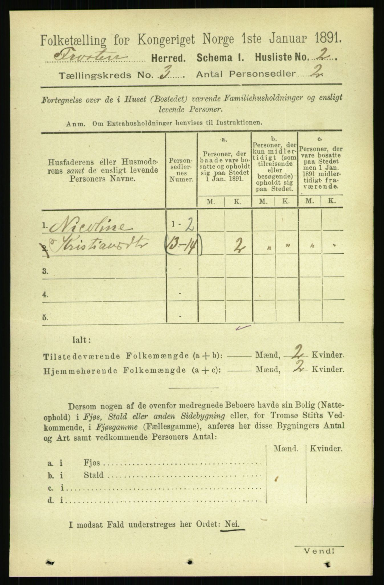 RA, 1891 census for 1717 Frosta, 1891, p. 1772