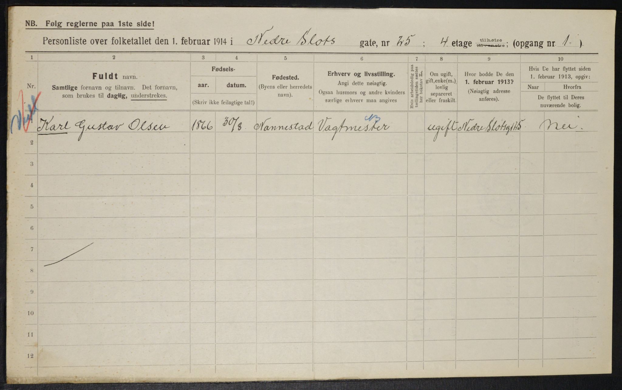 OBA, Municipal Census 1914 for Kristiania, 1914, p. 69535