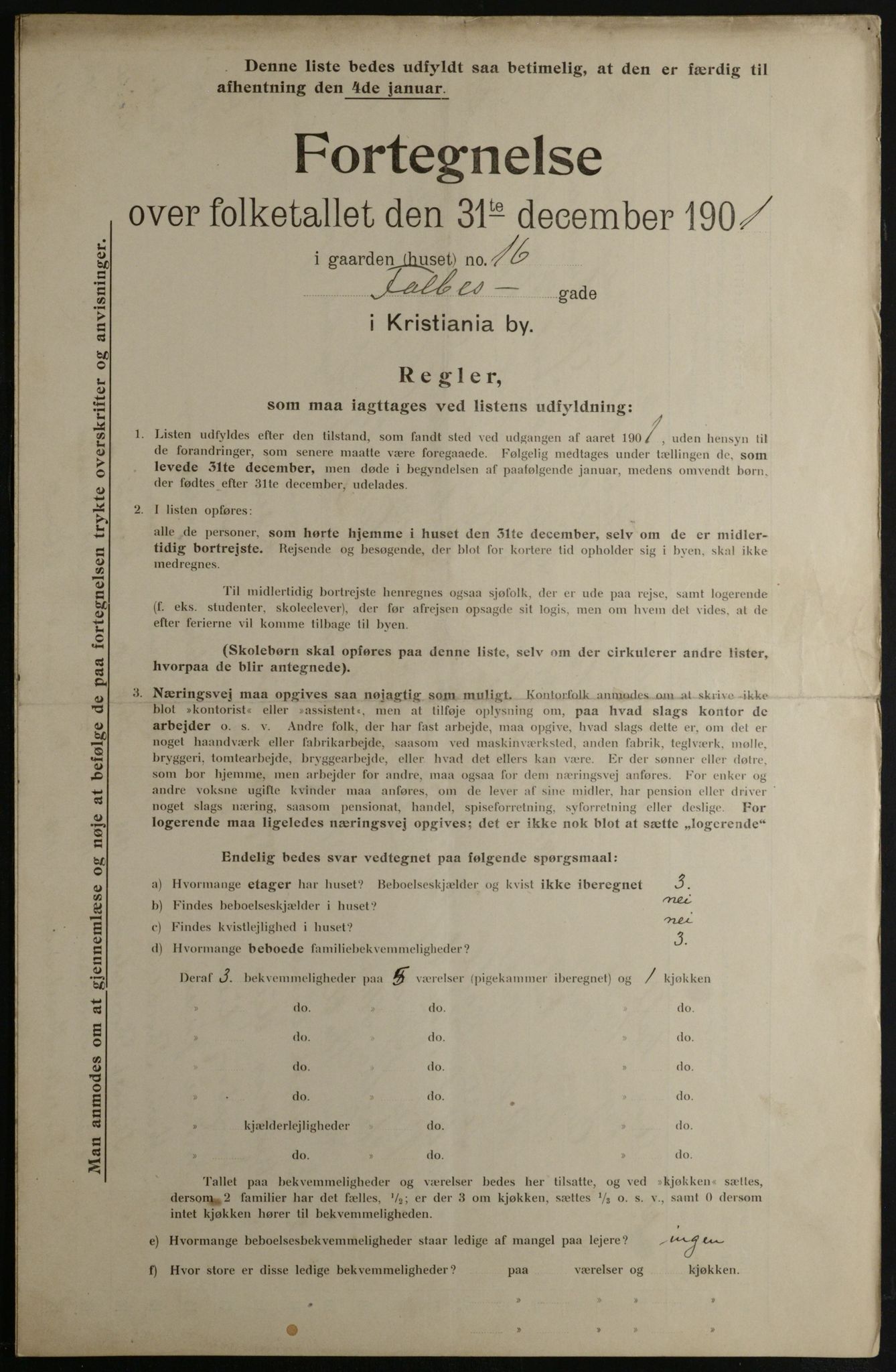 OBA, Municipal Census 1901 for Kristiania, 1901, p. 3771