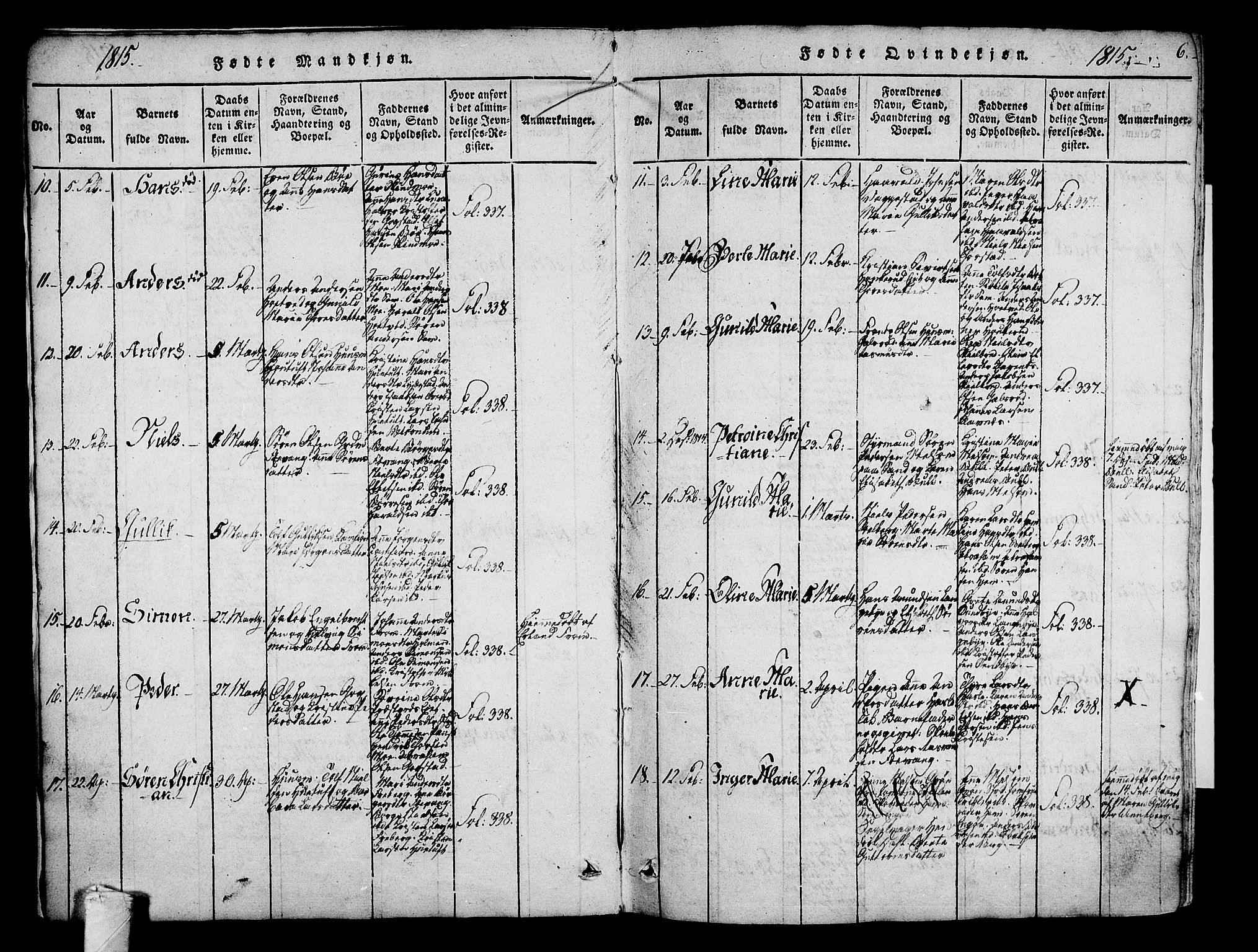 Sandar kirkebøker, AV/SAKO-A-243/F/Fa/L0004: Parish register (official) no. 4, 1814-1832, p. 6