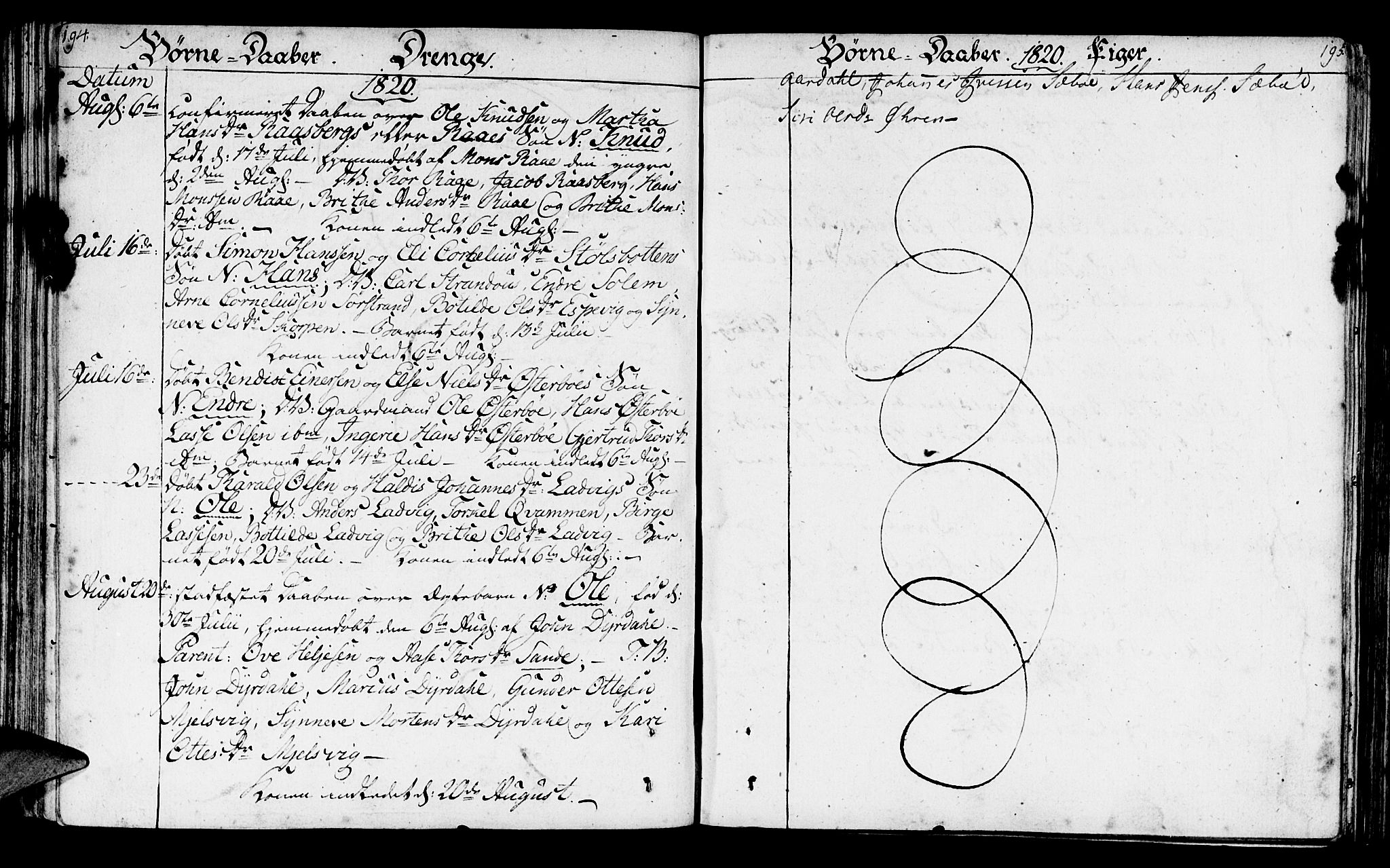 Lavik sokneprestembete, AV/SAB-A-80901: Parish register (official) no. A 1, 1809-1822, p. 194-195