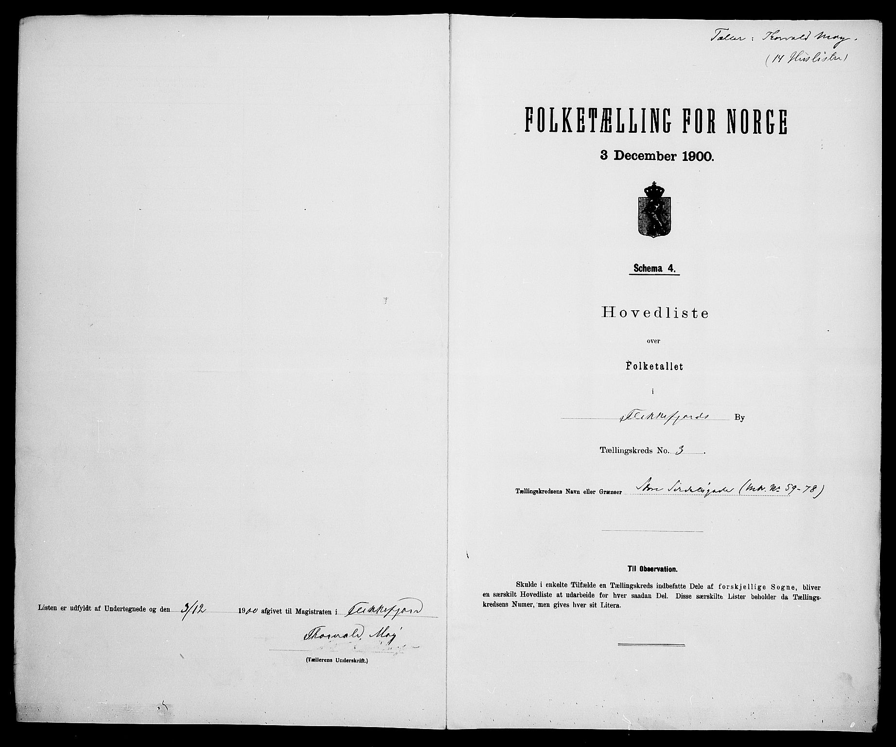 SAK, 1900 census for Flekkefjord, 1900, p. 29