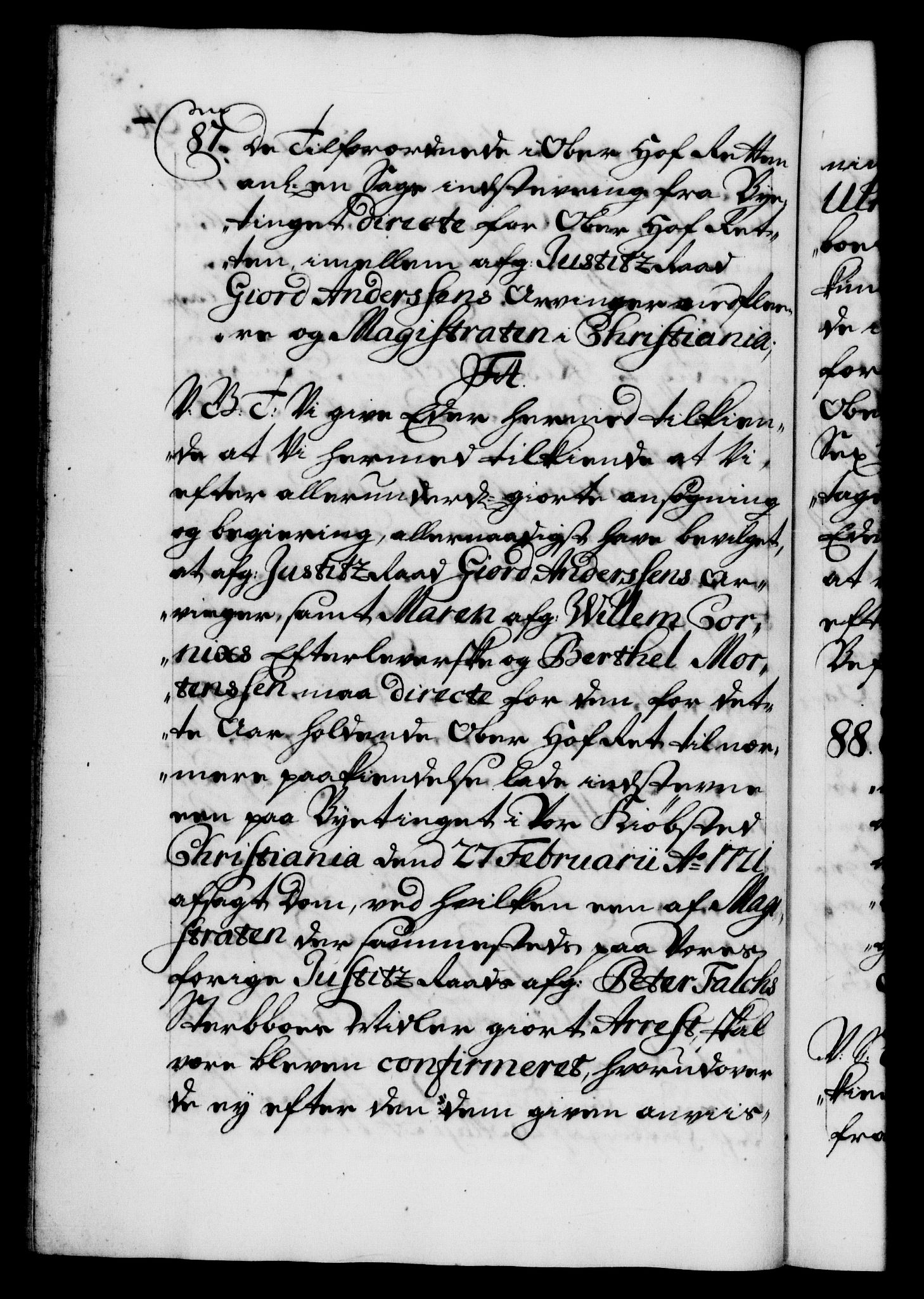 Danske Kanselli 1572-1799, AV/RA-EA-3023/F/Fc/Fca/Fcab/L0022: Norske tegnelser, 1722-1724, p. 84b