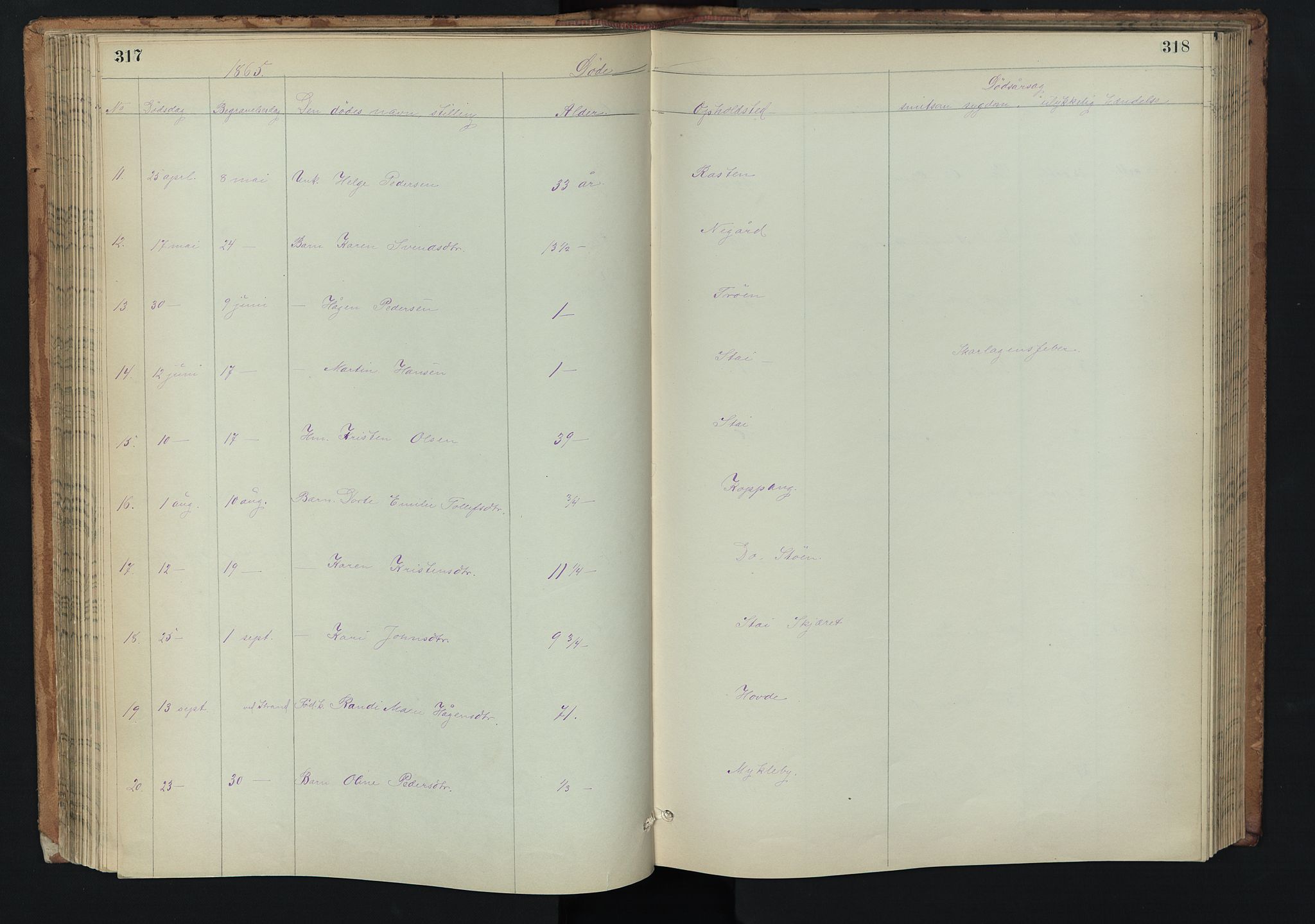 Stor-Elvdal prestekontor, AV/SAH-PREST-052/H/Ha/Hab/L0002: Parish register (copy) no. 2, 1860-1894, p. 317-318