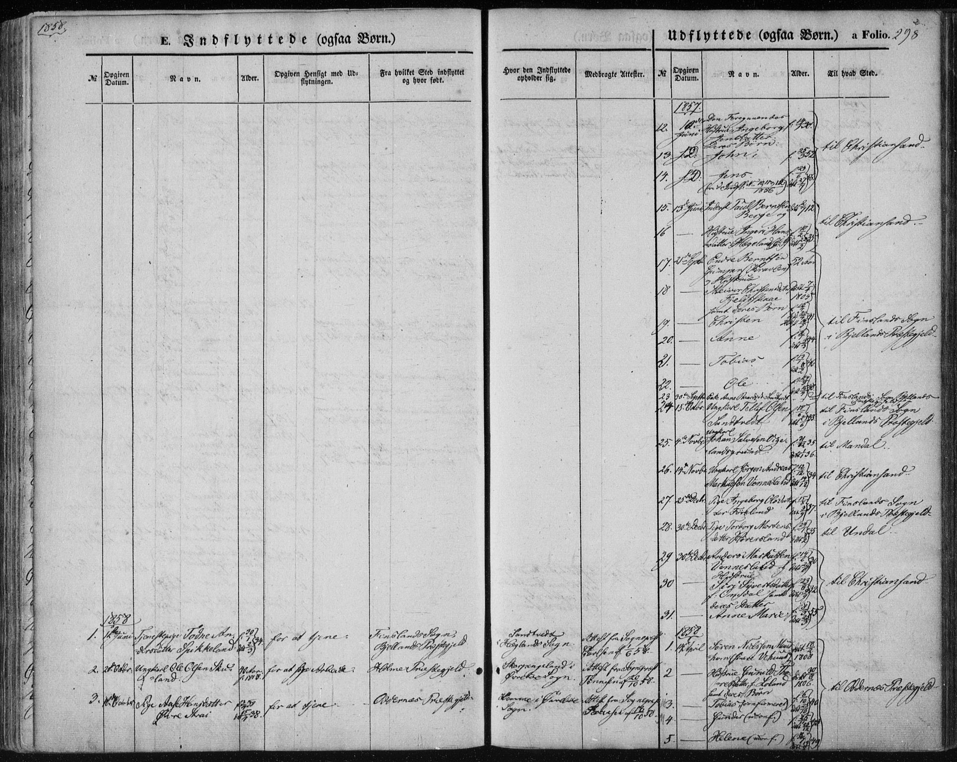 Vennesla sokneprestkontor, AV/SAK-1111-0045/Fa/Fac/L0007: Parish register (official) no. A 7, 1855-1873, p. 298