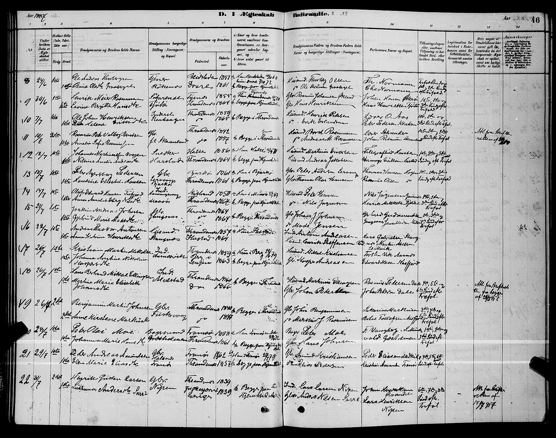 Trondenes sokneprestkontor, SATØ/S-1319/H/Hb/L0010klokker: Parish register (copy) no. 10, 1878-1890, p. 46