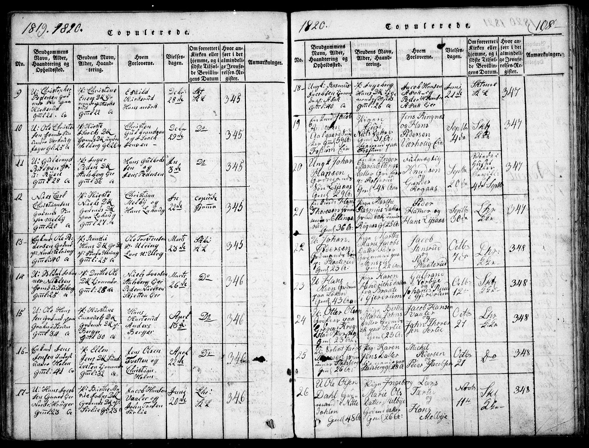 Skedsmo prestekontor Kirkebøker, SAO/A-10033a/F/Fa/L0008: Parish register (official) no. I 8, 1815-1829, p. 198