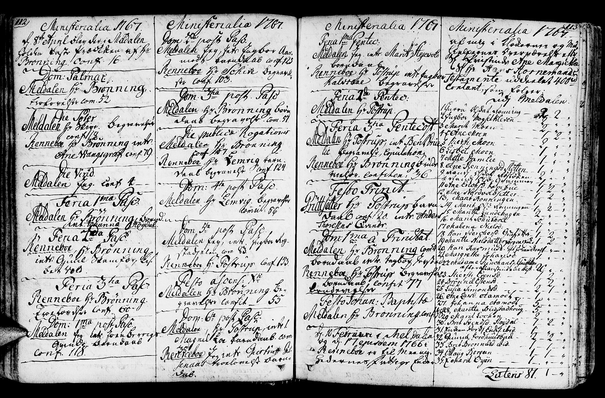 Ministerialprotokoller, klokkerbøker og fødselsregistre - Sør-Trøndelag, SAT/A-1456/672/L0851: Parish register (official) no. 672A04, 1751-1775, p. 112-113