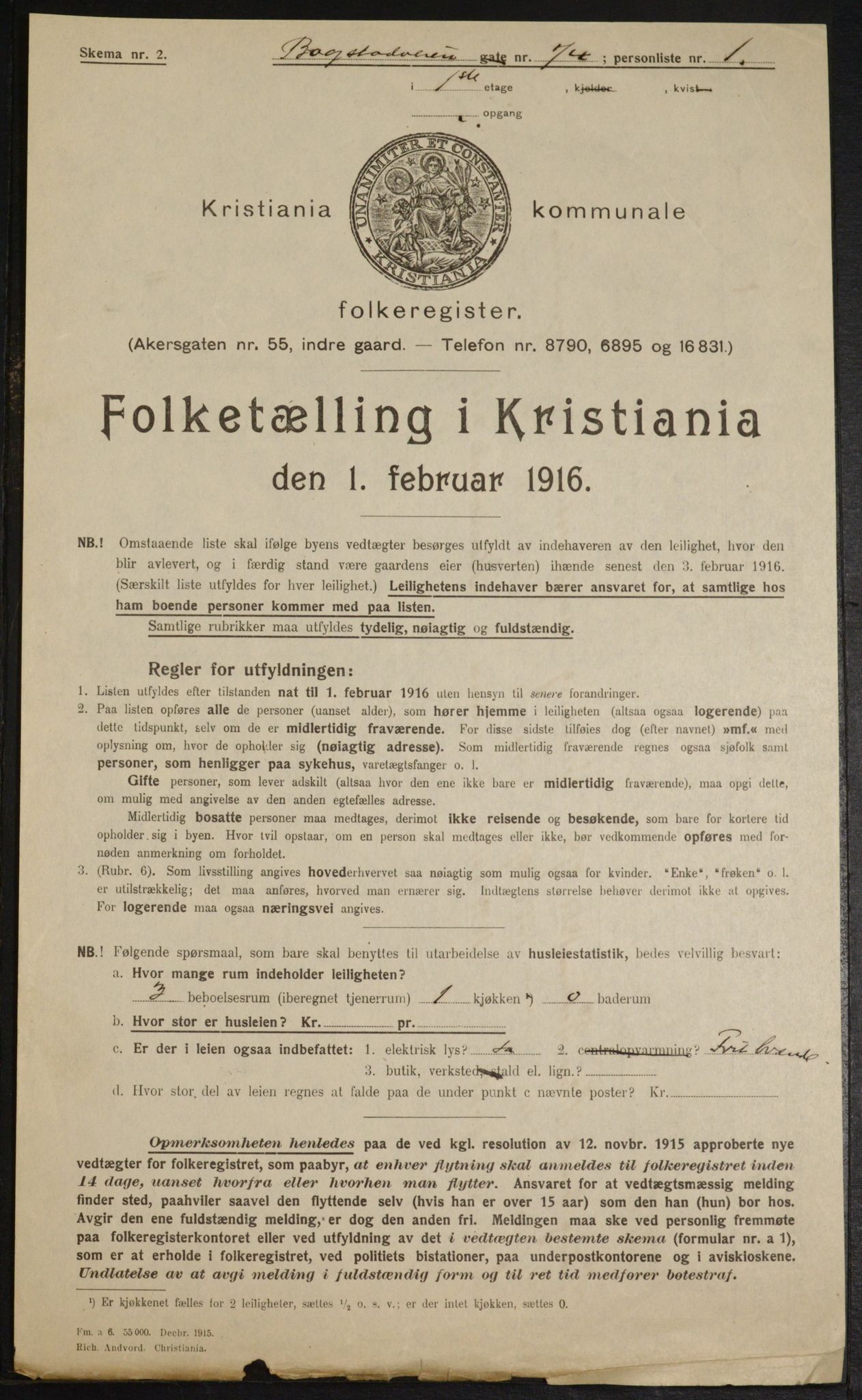 OBA, Municipal Census 1916 for Kristiania, 1916, p. 7657