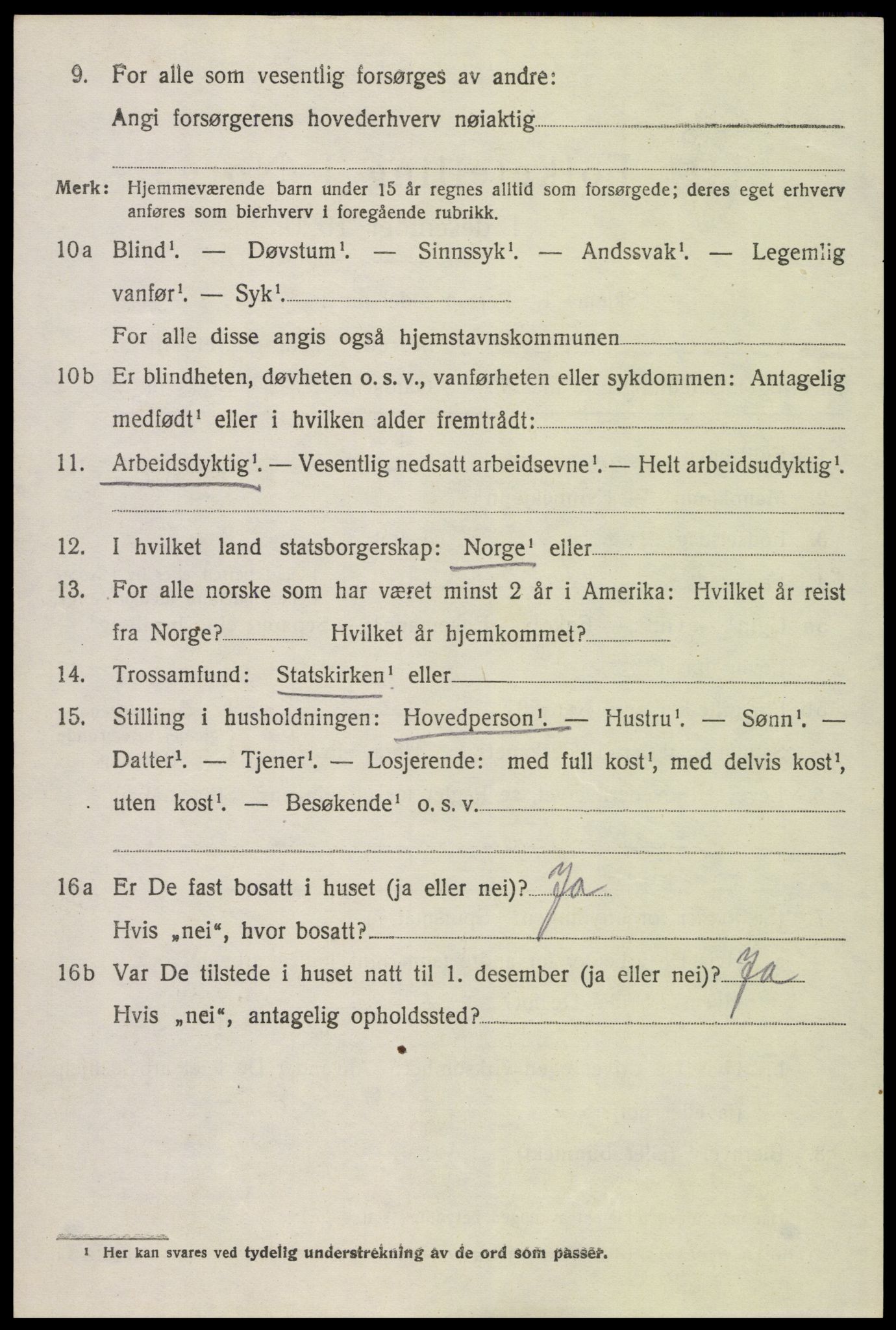 SAK, 1920 census for Øyestad, 1920, p. 2619