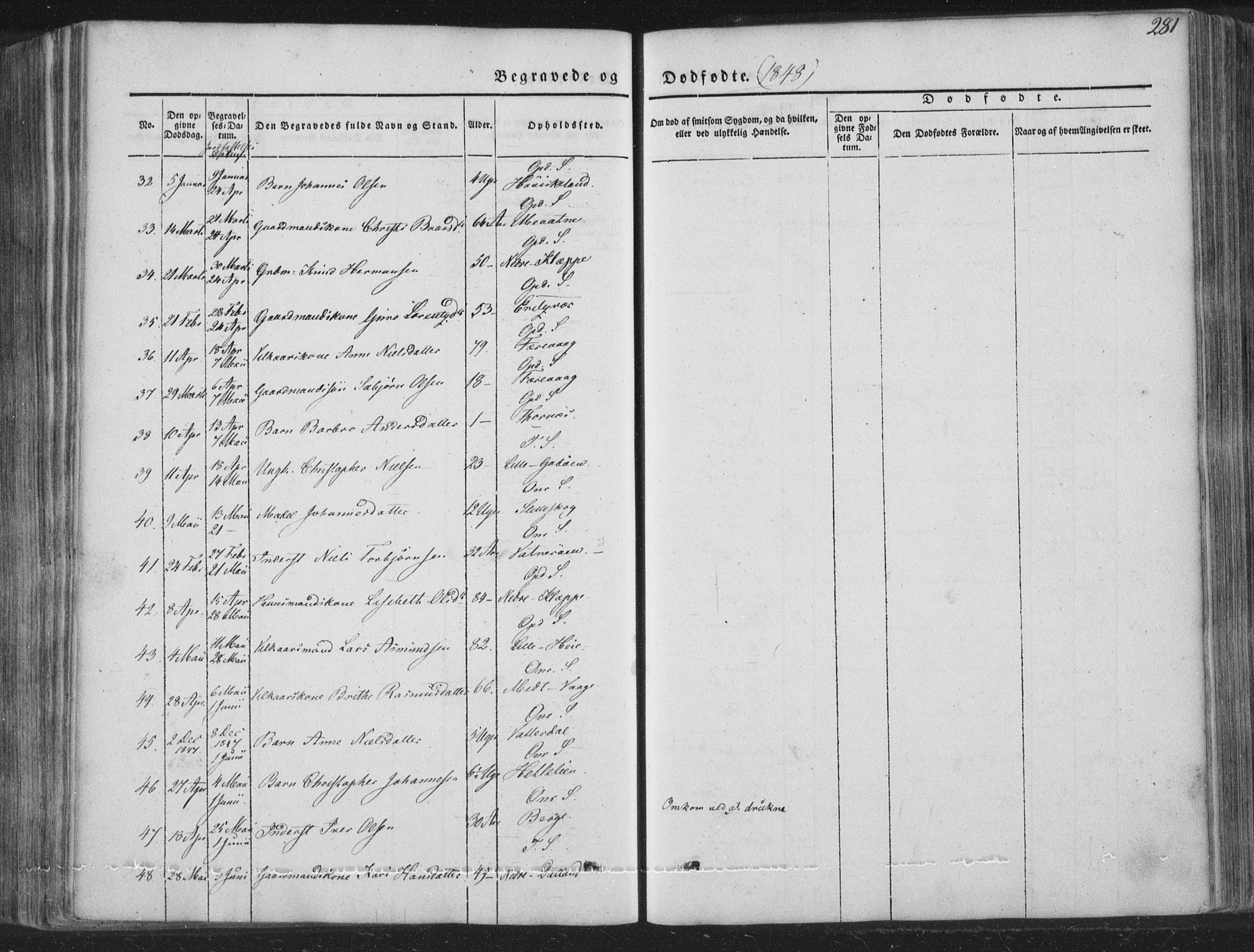 Tysnes sokneprestembete, AV/SAB-A-78601/H/Haa: Parish register (official) no. A 10, 1848-1859, p. 281