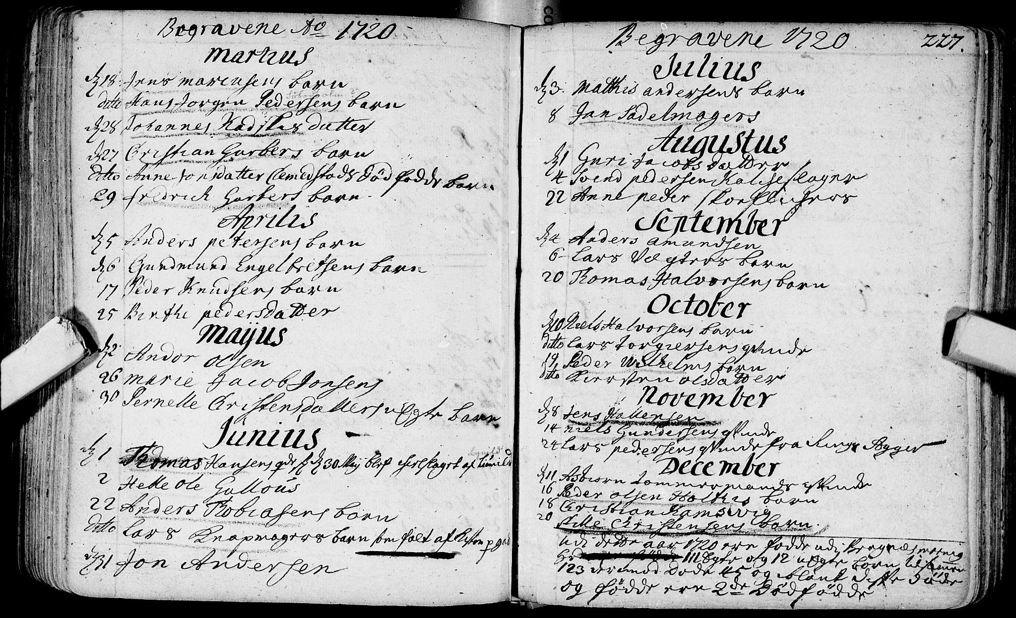 Bragernes kirkebøker, AV/SAKO-A-6/F/Fa/L0003: Parish register (official) no. I 3, 1706-1734, p. 227