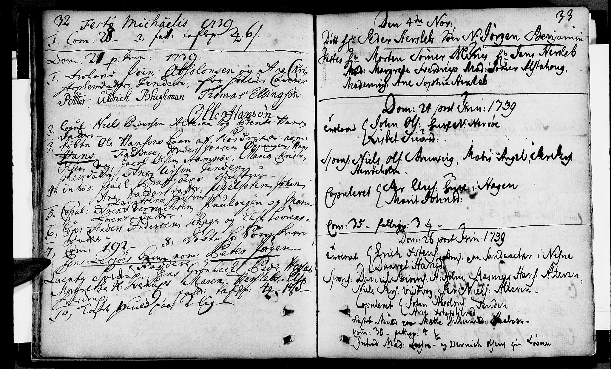 Ministerialprotokoller, klokkerbøker og fødselsregistre - Nordland, SAT/A-1459/834/L0504: Parish register (official) no. 834A02, 1737-1740, p. 32-33
