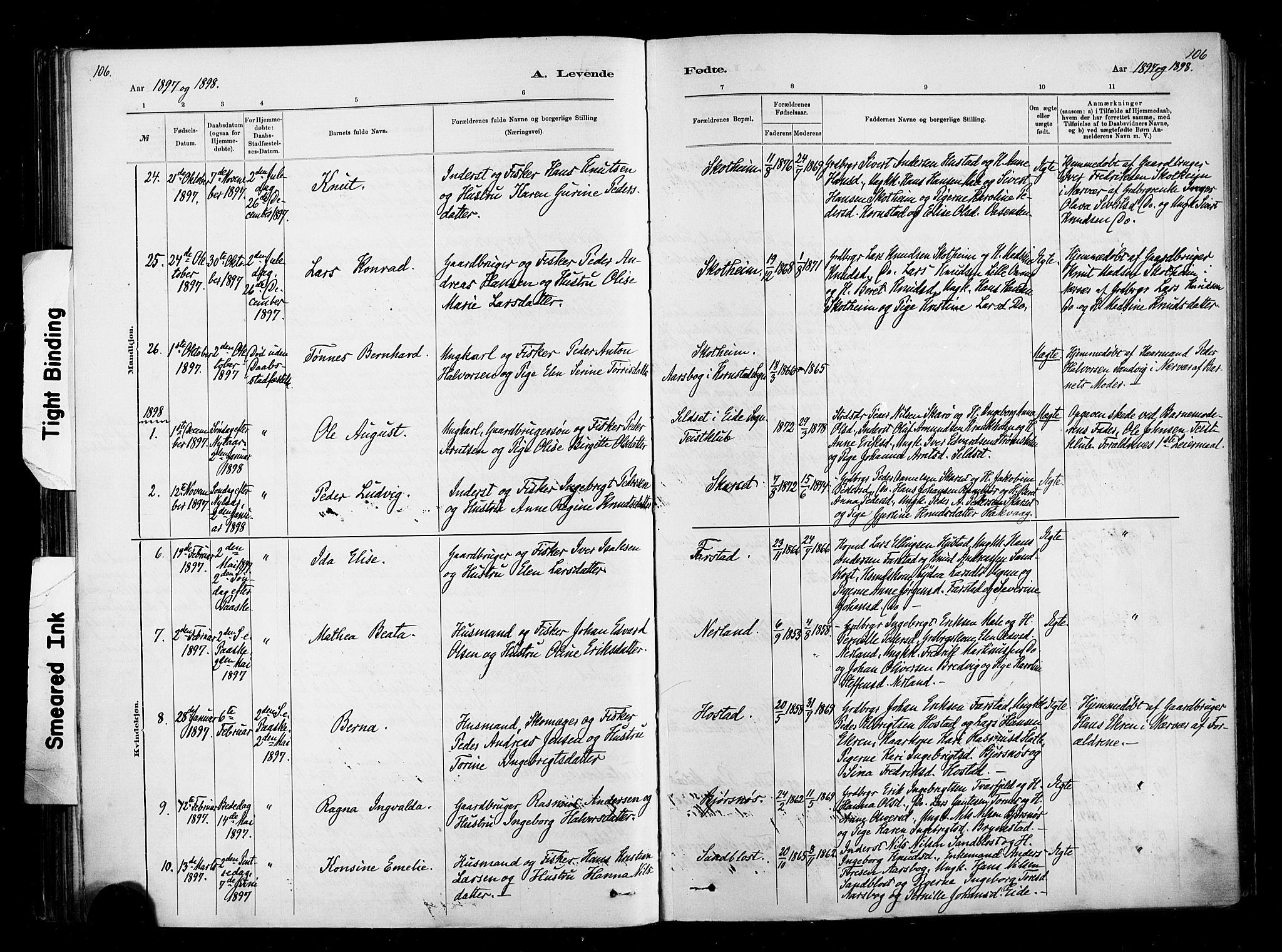 Ministerialprotokoller, klokkerbøker og fødselsregistre - Møre og Romsdal, AV/SAT-A-1454/567/L0778: Parish register (official) no. 567A01, 1881-1903, p. 106