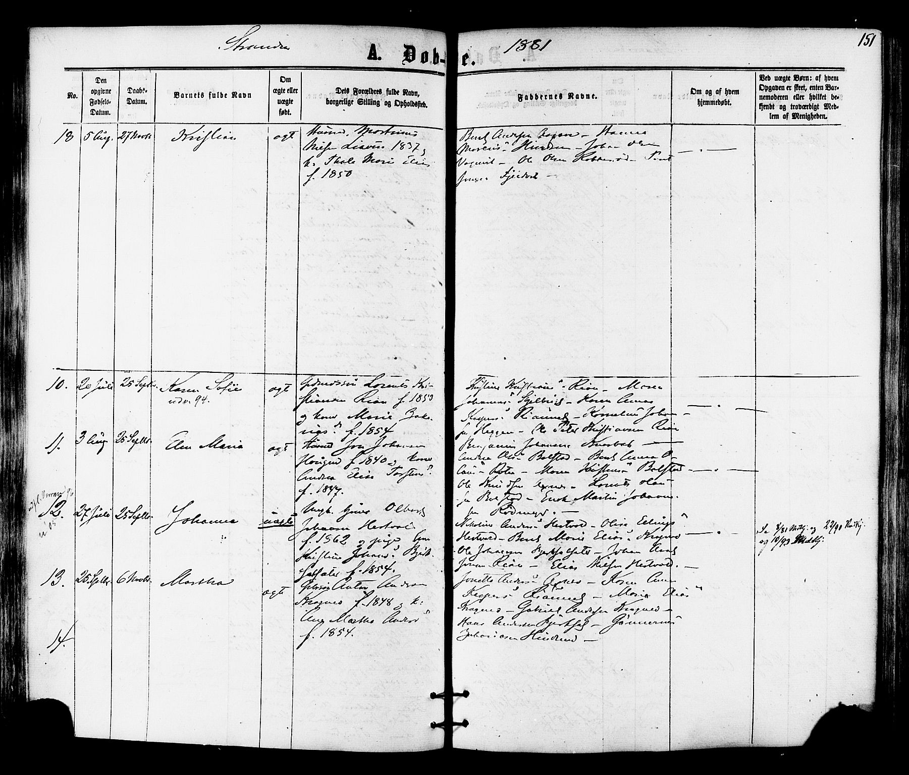 Ministerialprotokoller, klokkerbøker og fødselsregistre - Nord-Trøndelag, SAT/A-1458/701/L0009: Parish register (official) no. 701A09 /2, 1864-1882, p. 151
