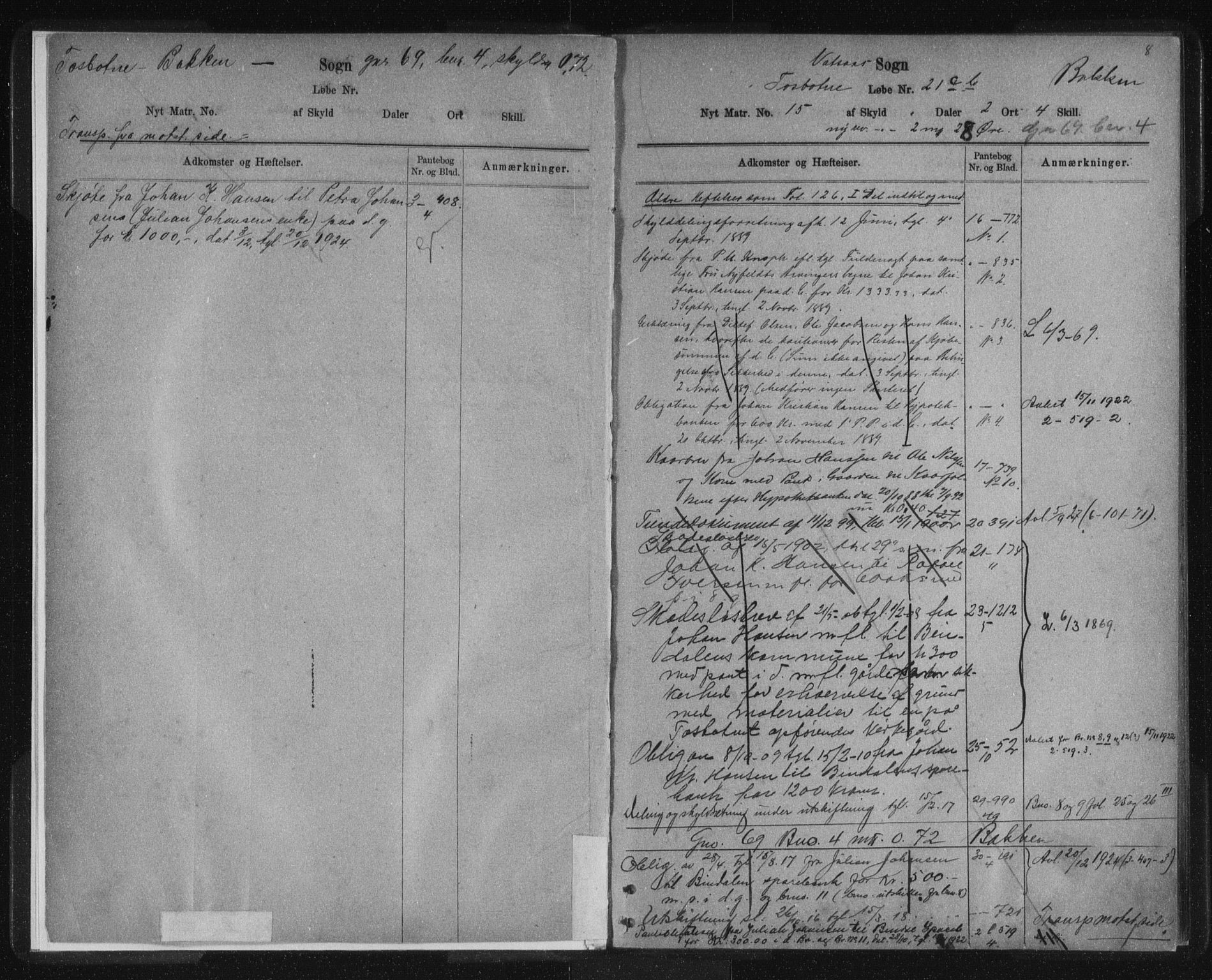 Brønnøy sorenskriveri, SAT/A-4170/1/2/2A/L0002: Mortgage register no. 2, 1883-1927, p. 8
