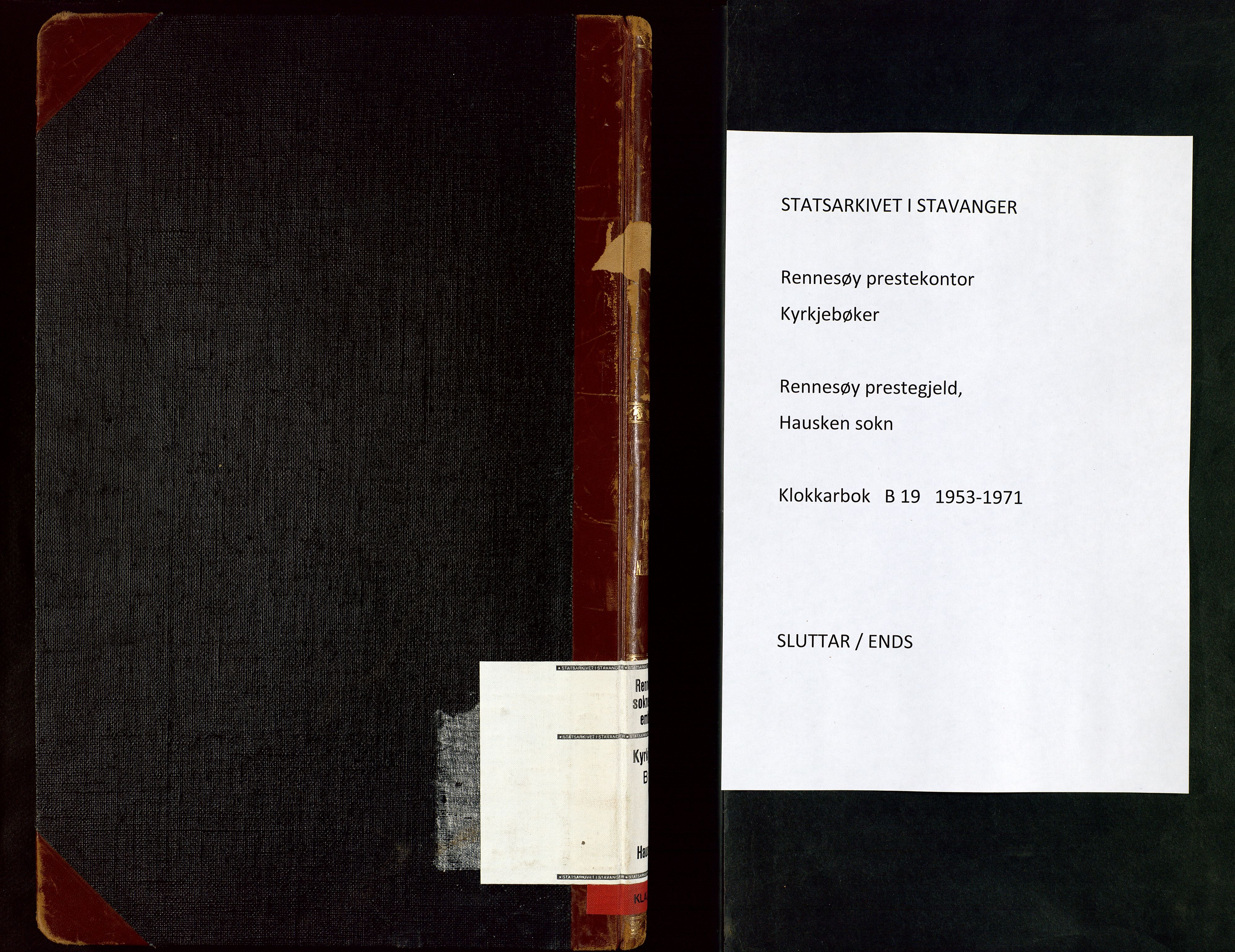 Rennesøy sokneprestkontor, SAST/A -101827/H/Ha/Hab/L0020: Parish register (copy) no. B 19, 1953-1971