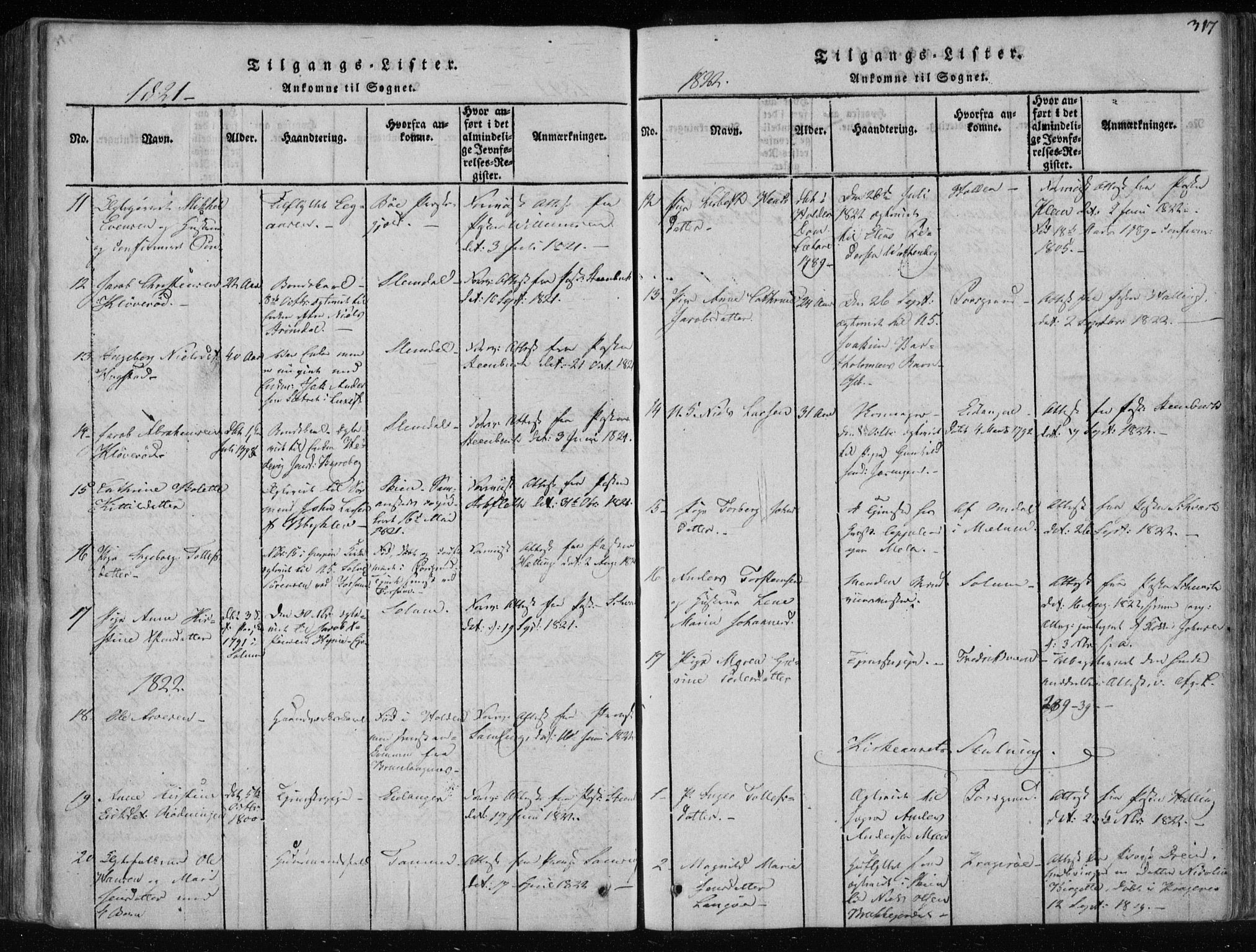 Gjerpen kirkebøker, SAKO/A-265/F/Fa/L0004: Parish register (official) no. I 4, 1814-1823, p. 317