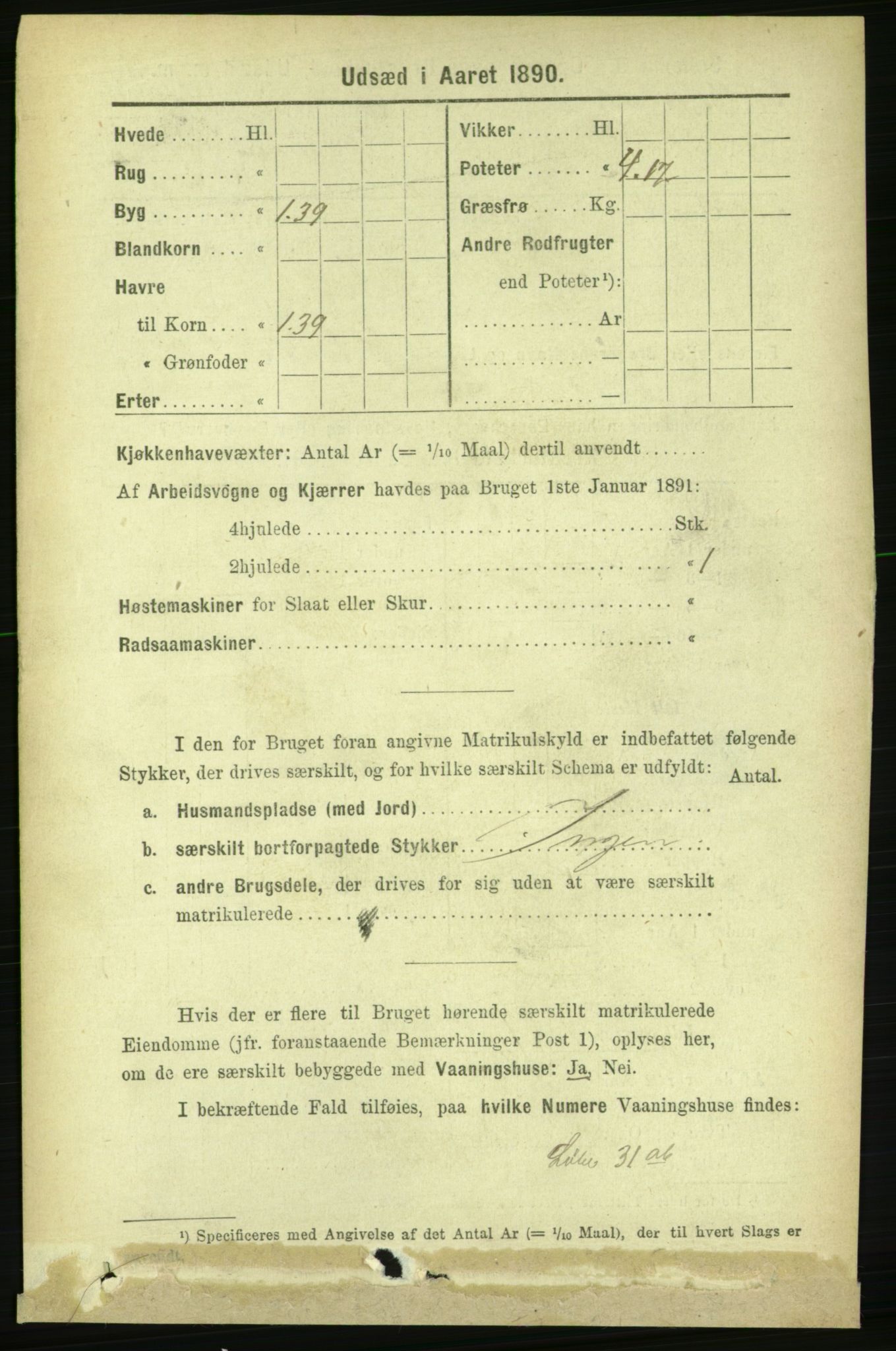 RA, 1891 census for 1727 Beitstad, 1891, p. 6826