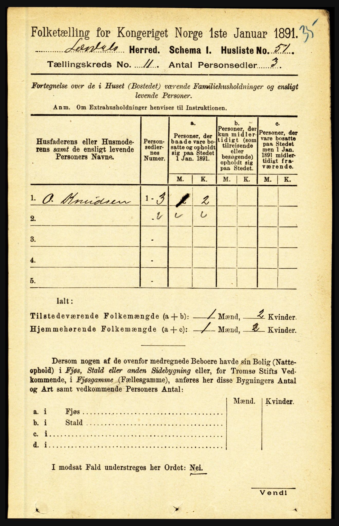 RA, 1891 census for 1422 Lærdal, 1891, p. 2147