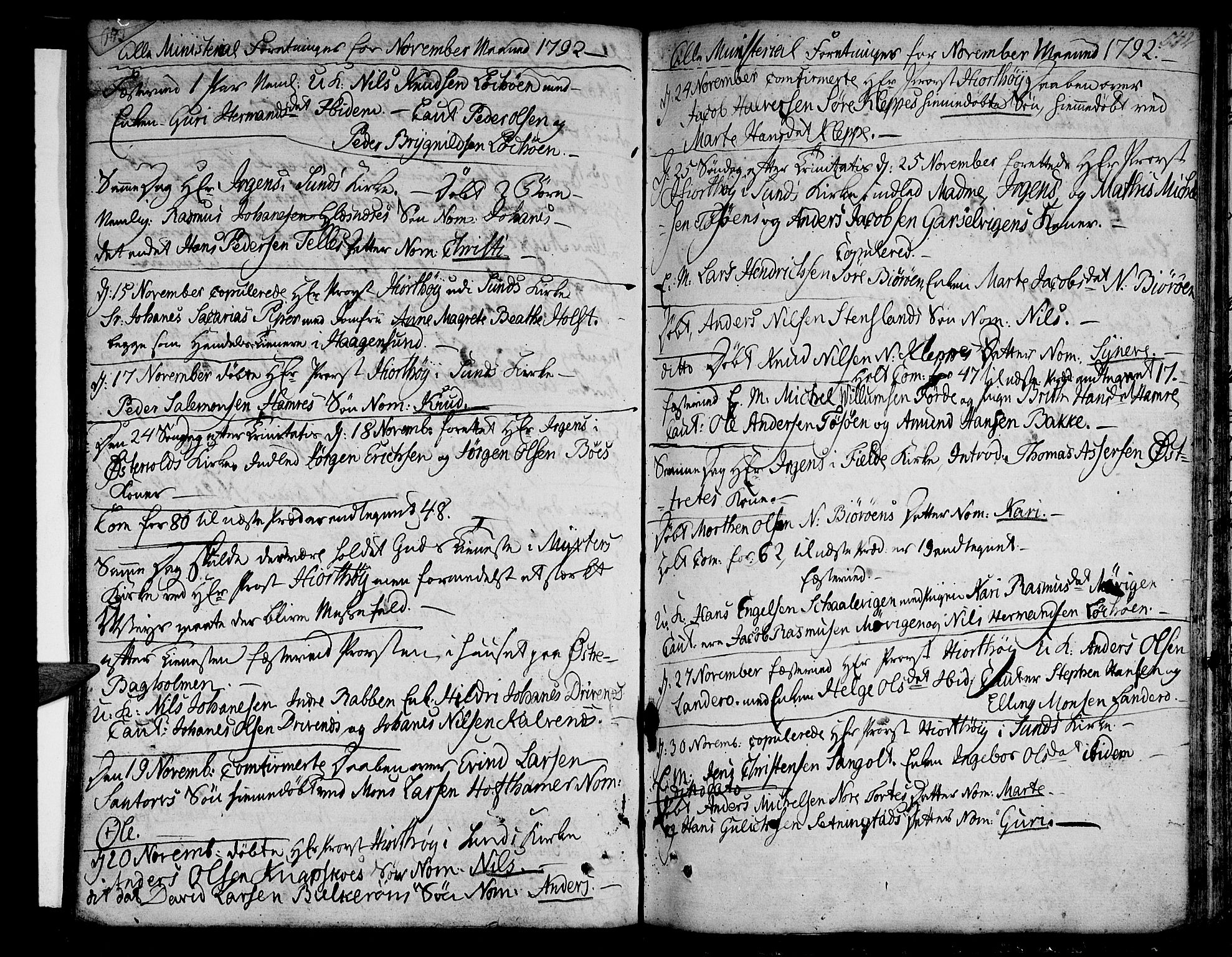 Sund sokneprestembete, AV/SAB-A-99930: Parish register (official) no. A 5, 1770-1795, p. 541-542