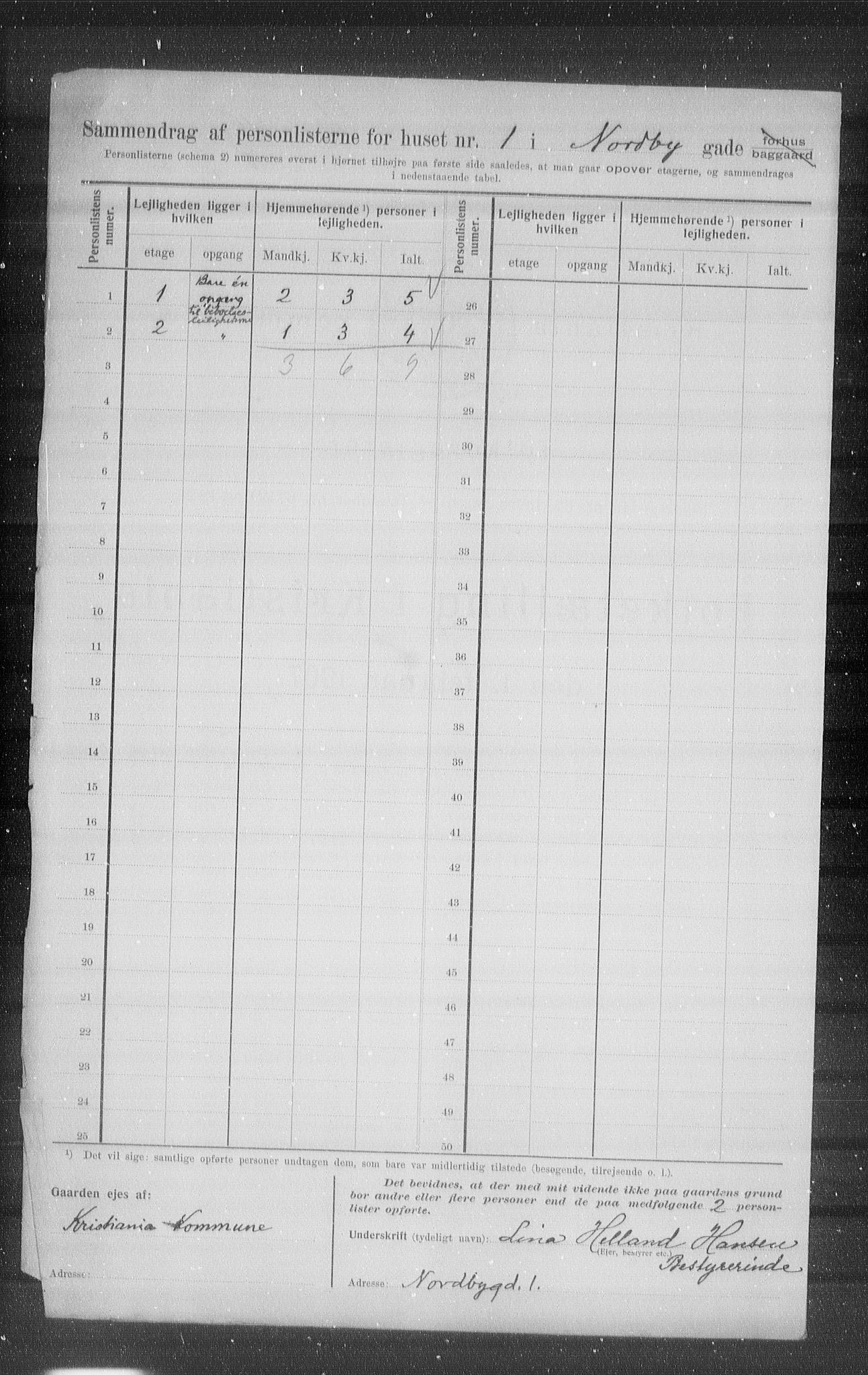 OBA, Municipal Census 1907 for Kristiania, 1907, p. 36579