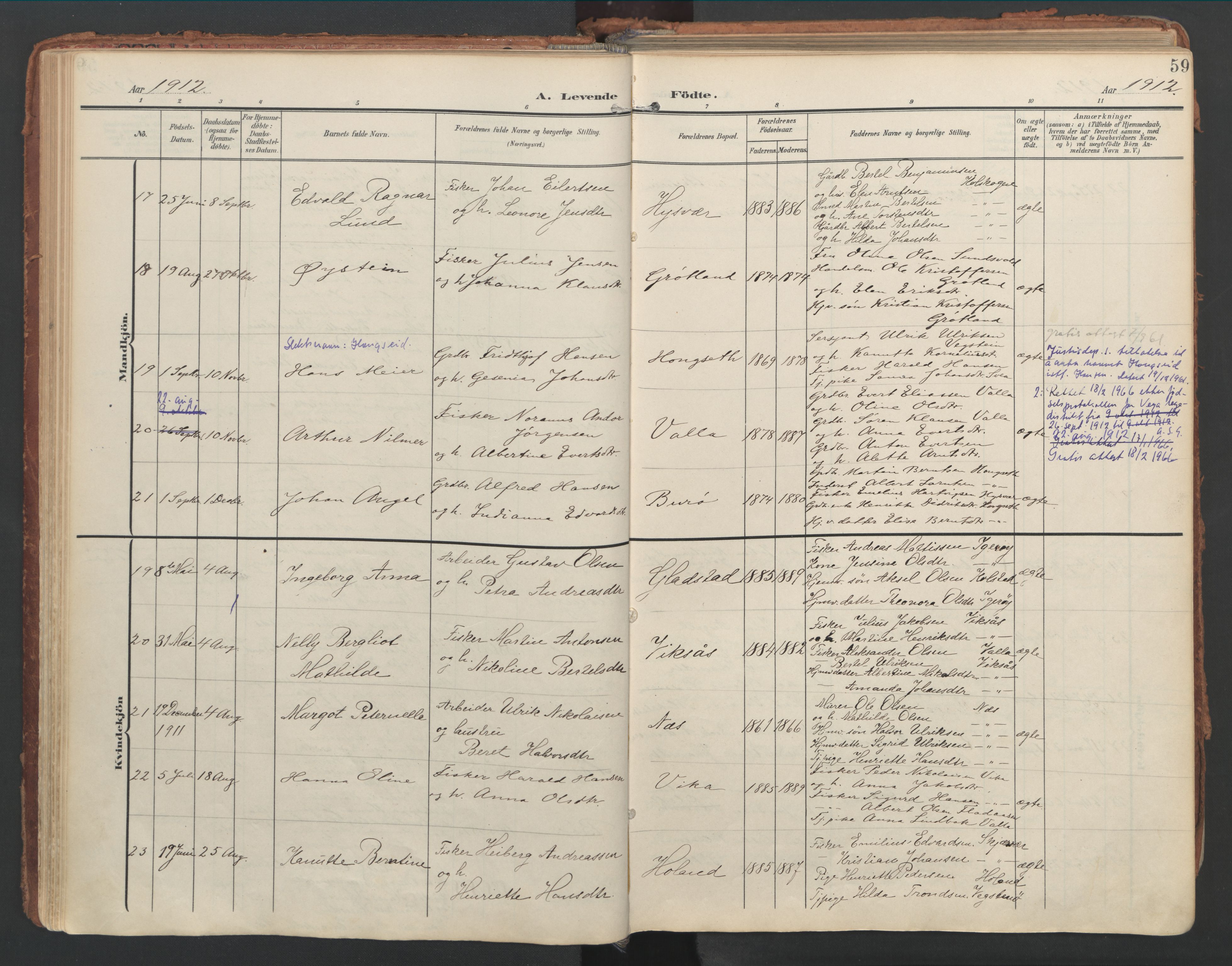 Ministerialprotokoller, klokkerbøker og fødselsregistre - Nordland, AV/SAT-A-1459/816/L0250: Parish register (official) no. 816A16, 1903-1923, p. 59