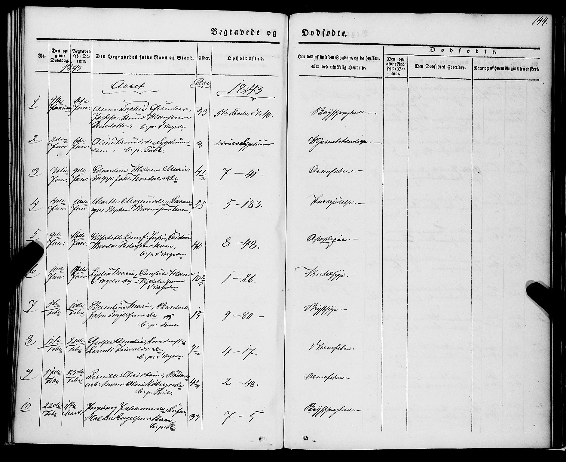 Nykirken Sokneprestembete, SAB/A-77101/H/Haa/L0041: Parish register (official) no. E 1, 1833-1850, p. 144