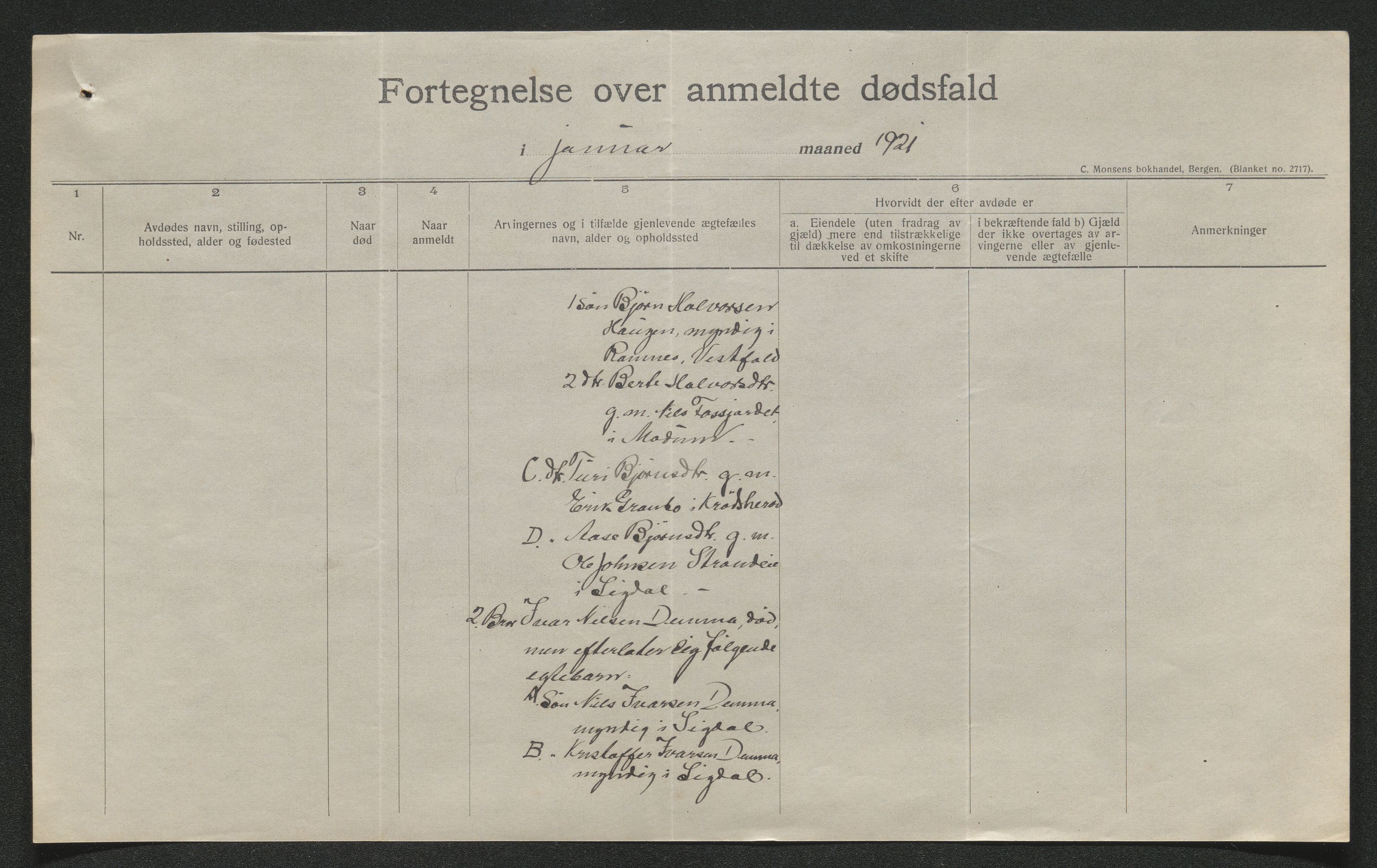 Eiker, Modum og Sigdal sorenskriveri, AV/SAKO-A-123/H/Ha/Hab/L0040: Dødsfallsmeldinger, 1920-1921, p. 1118