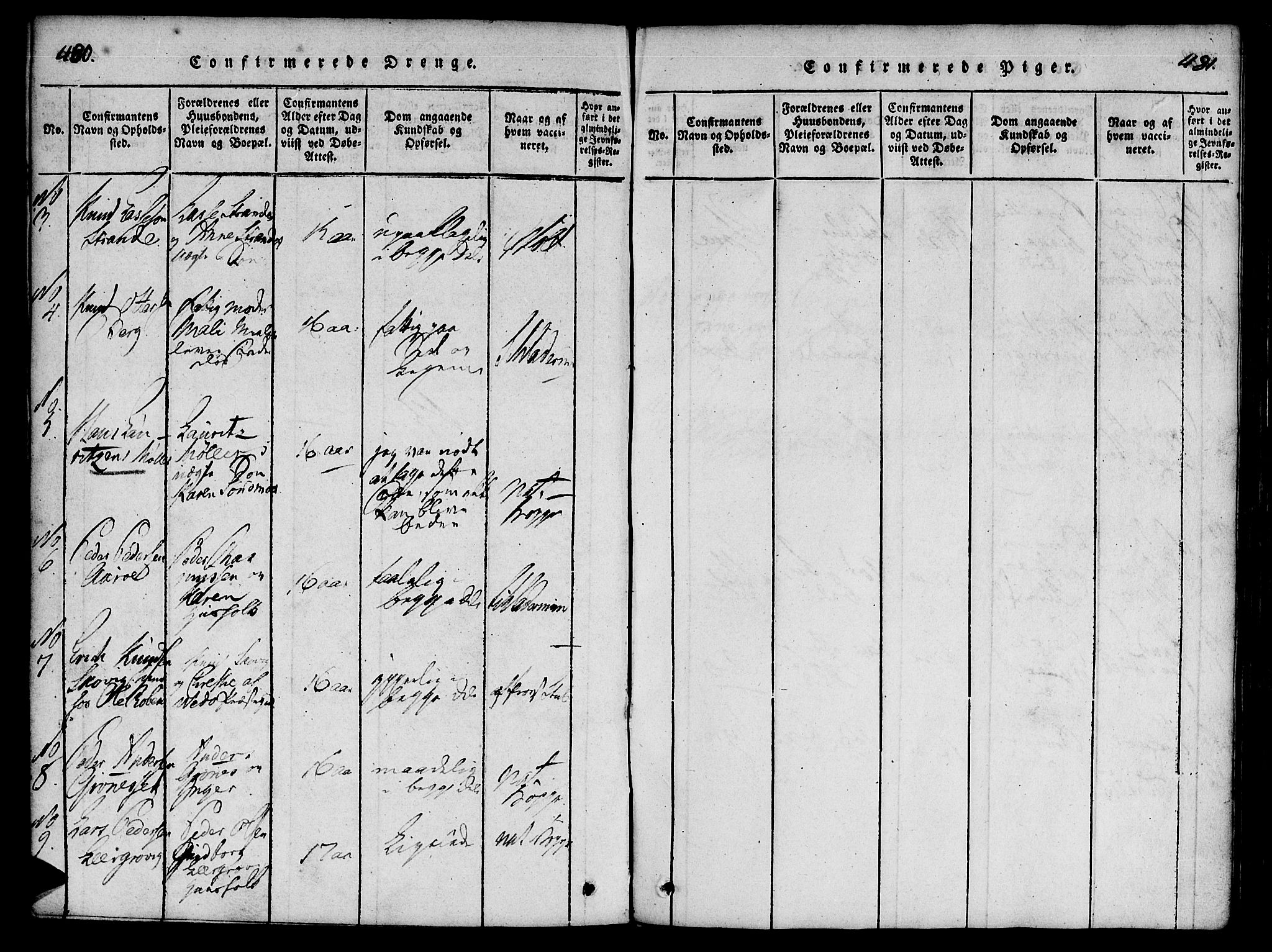 Ministerialprotokoller, klokkerbøker og fødselsregistre - Møre og Romsdal, SAT/A-1454/555/L0652: Parish register (official) no. 555A03, 1817-1843, p. 480-481