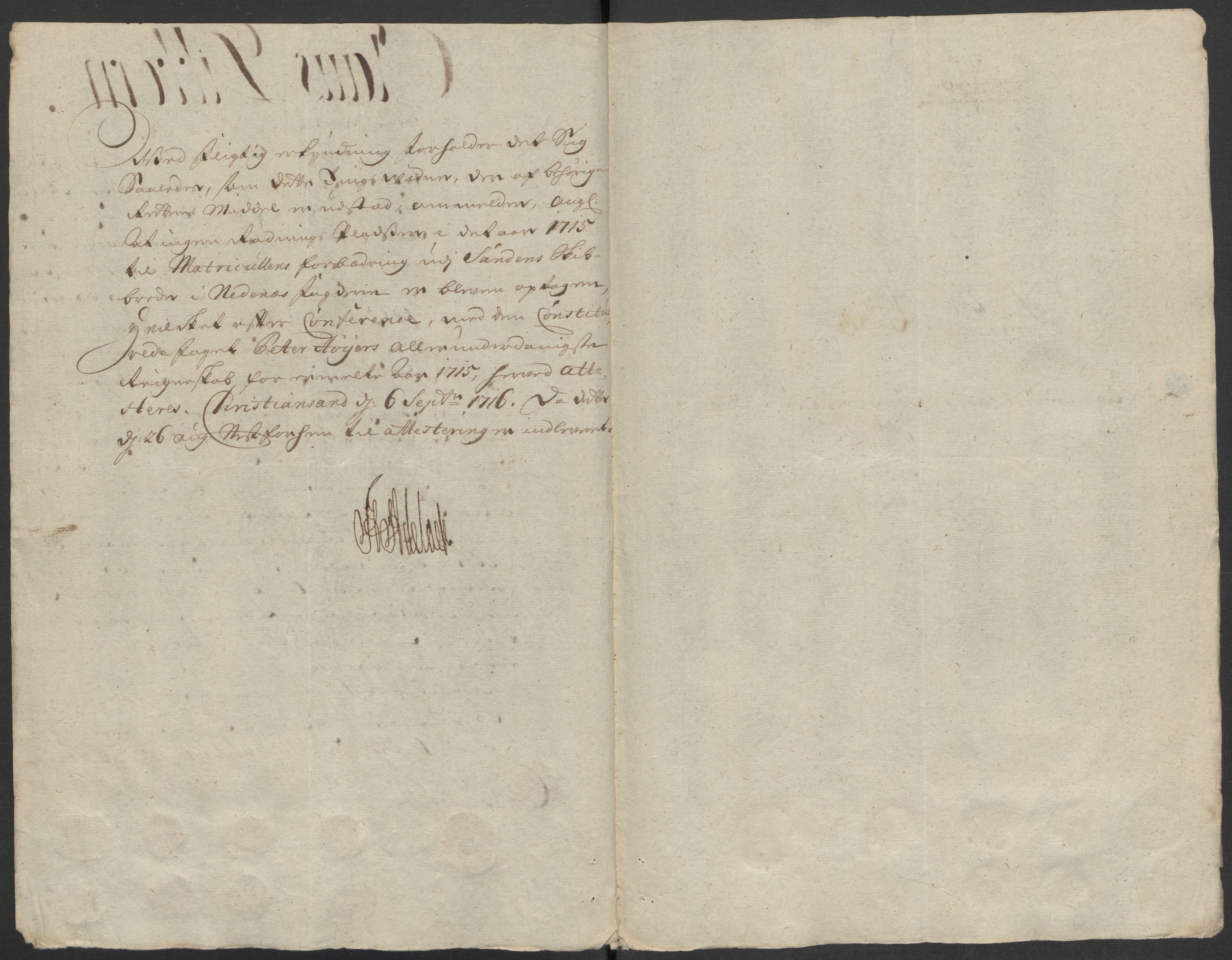 Rentekammeret inntil 1814, Reviderte regnskaper, Fogderegnskap, AV/RA-EA-4092/R39/L2323: Fogderegnskap Nedenes, 1715, p. 23