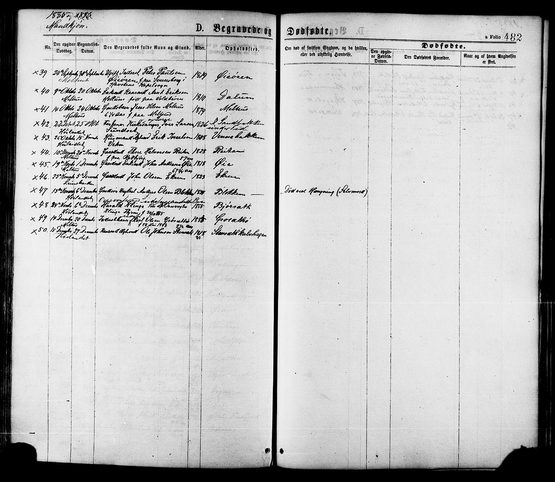 Ministerialprotokoller, klokkerbøker og fødselsregistre - Sør-Trøndelag, AV/SAT-A-1456/691/L1079: Parish register (official) no. 691A11, 1873-1886, p. 482