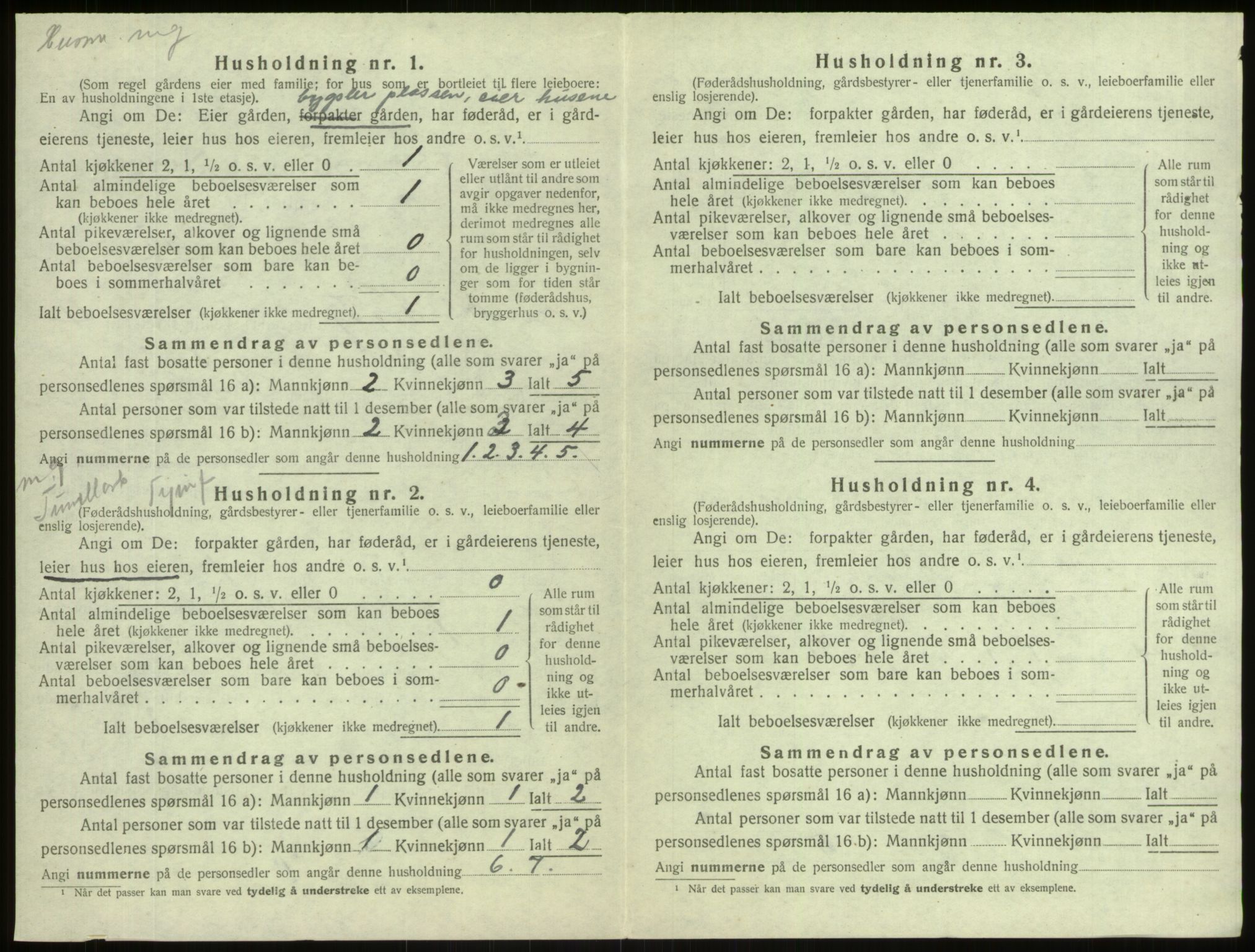 SAB, 1920 census for Årdal, 1920, p. 362