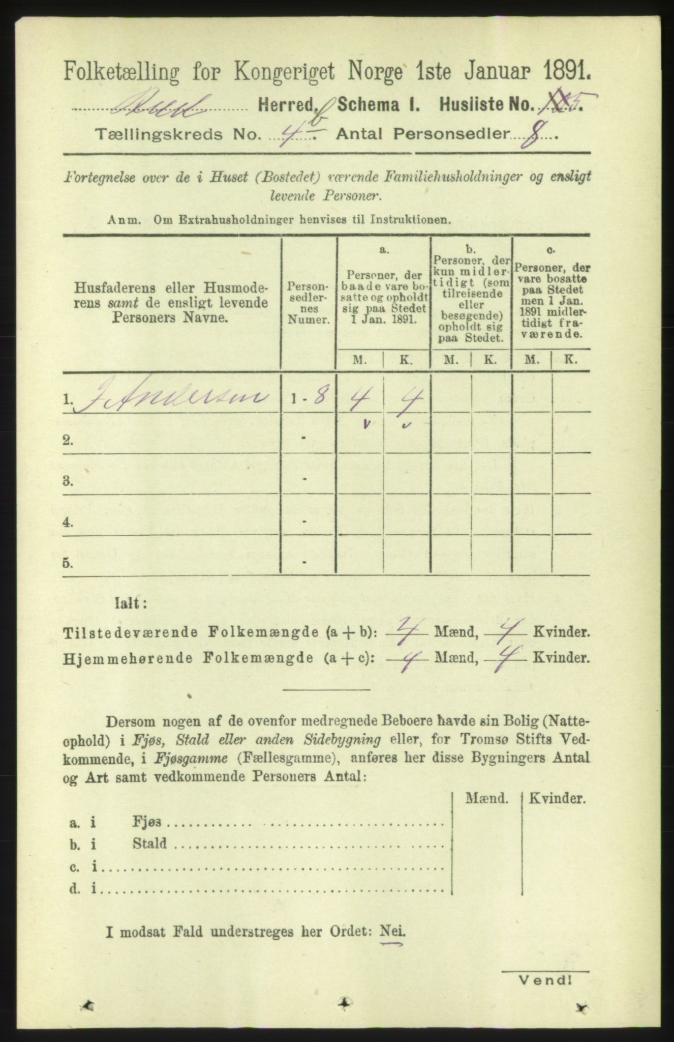 RA, 1891 census for 1549 Bud, 1891, p. 2779