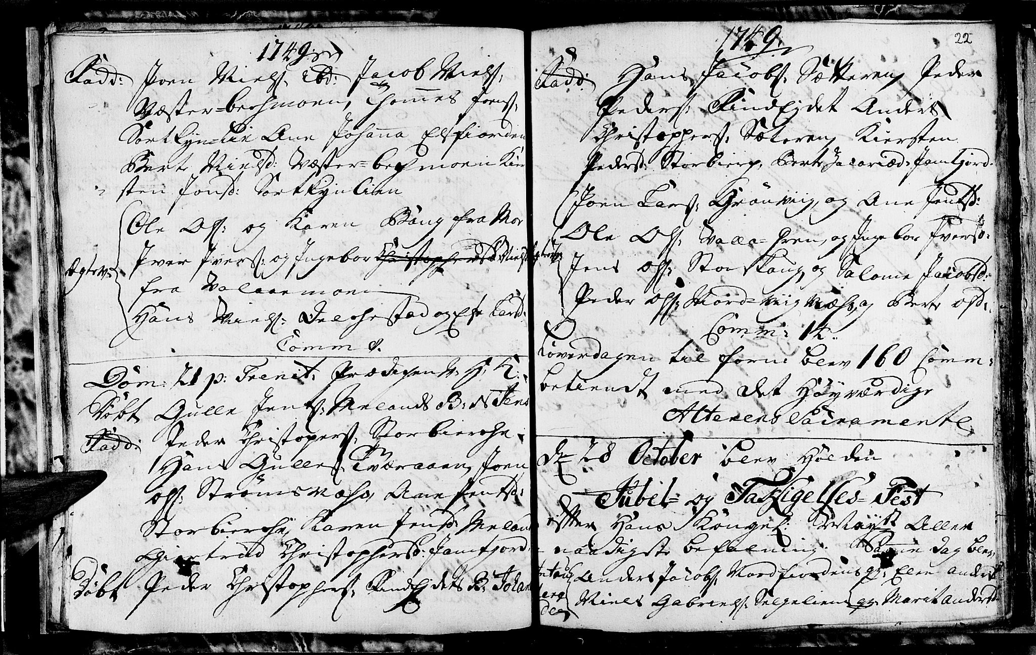 Ministerialprotokoller, klokkerbøker og fødselsregistre - Nordland, SAT/A-1459/825/L0347: Parish register (official) no. 825A03, 1748-1751, p. 22