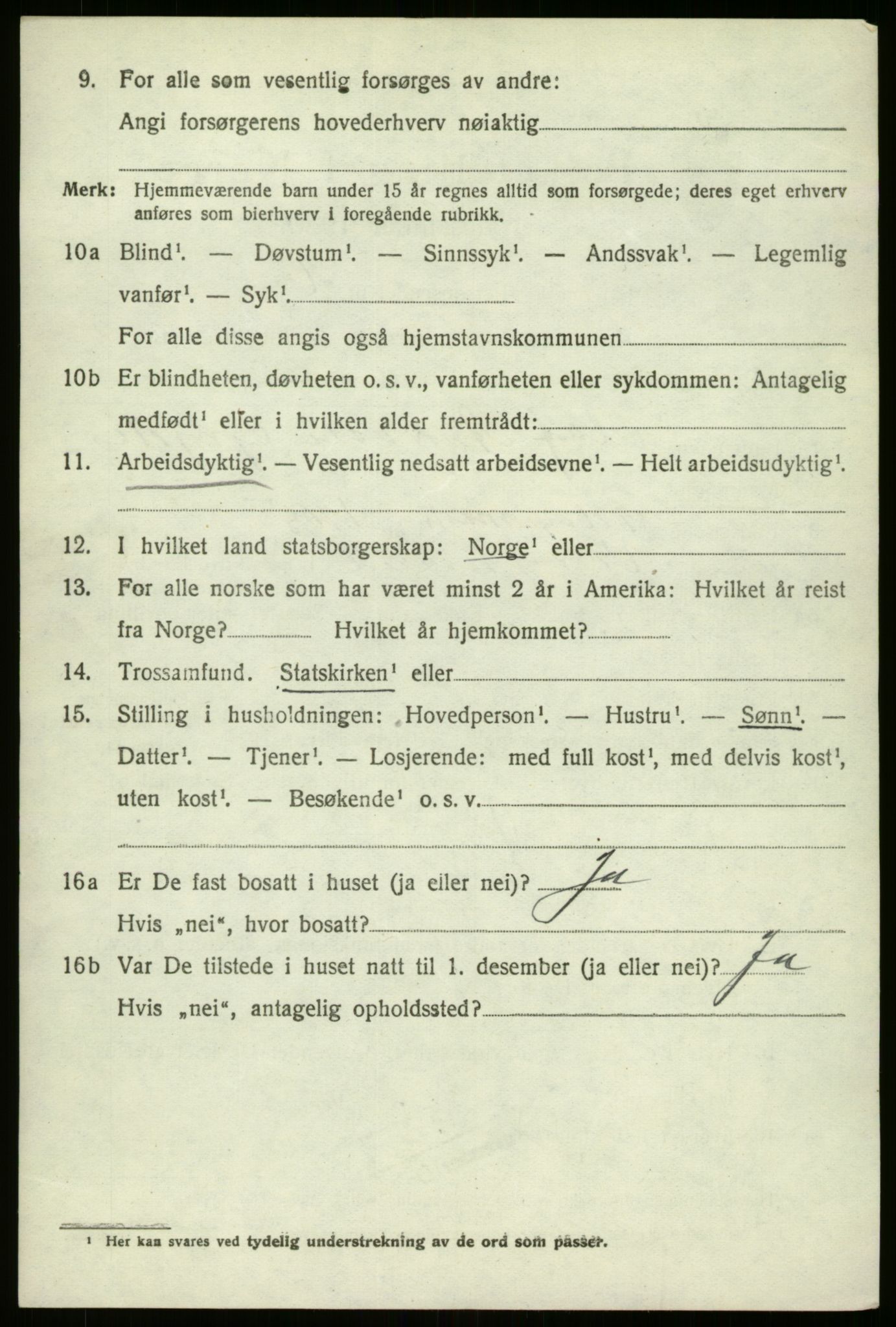 SAB, 1920 census for Vevring, 1920, p. 2519