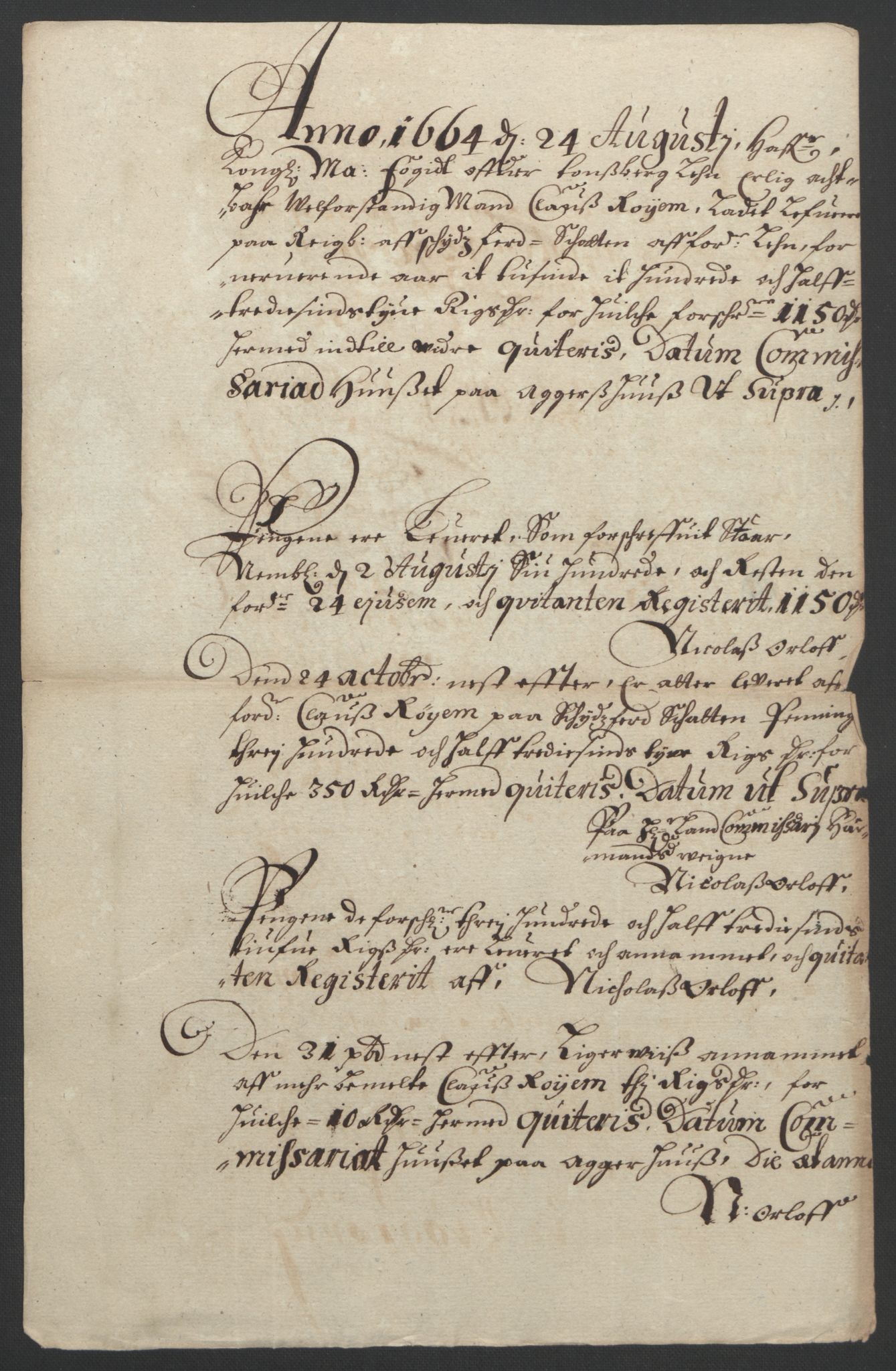 Rentekammeret inntil 1814, Reviderte regnskaper, Fogderegnskap, AV/RA-EA-4092/R32/L1842: Fogderegnskap Jarlsberg grevskap, 1664-1673, p. 12