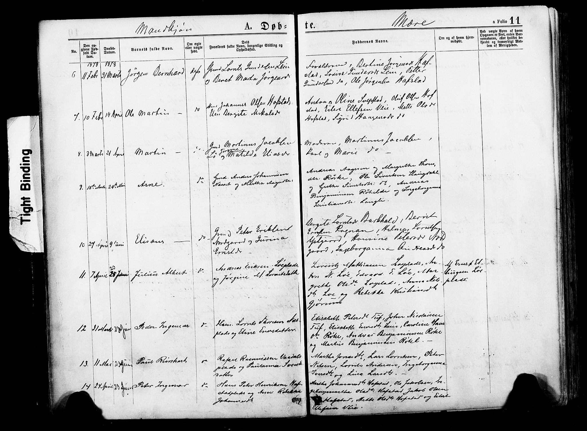 Ministerialprotokoller, klokkerbøker og fødselsregistre - Nord-Trøndelag, SAT/A-1458/735/L0348: Parish register (official) no. 735A09 /1, 1873-1883, p. 11