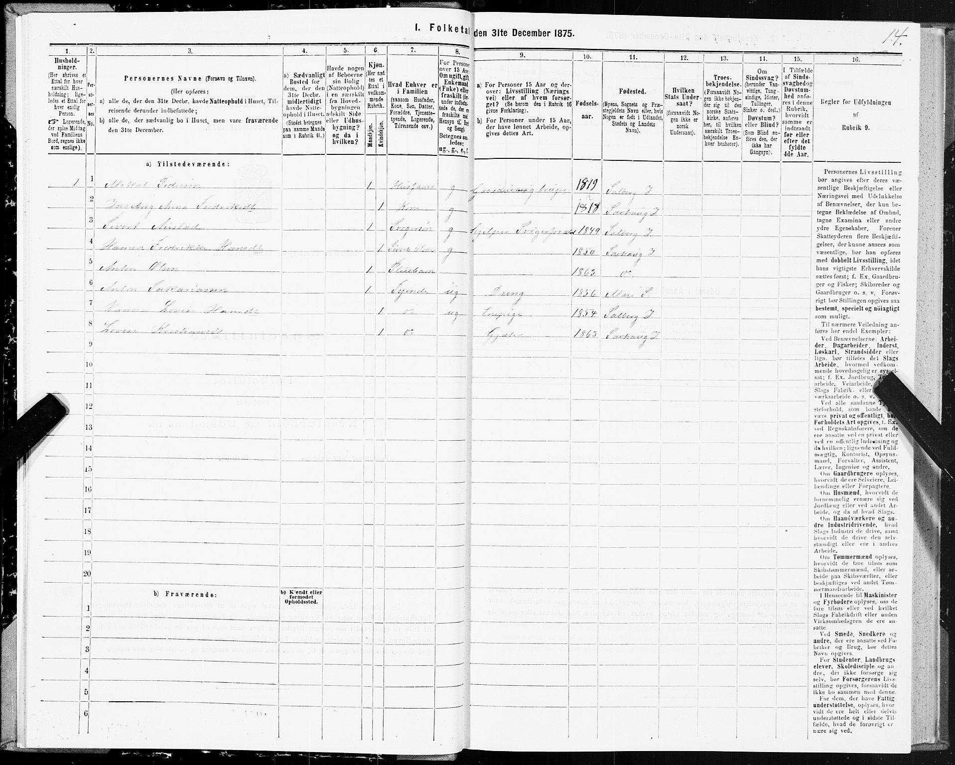 SAT, 1875 census for 1729P Inderøy, 1875, p. 5014