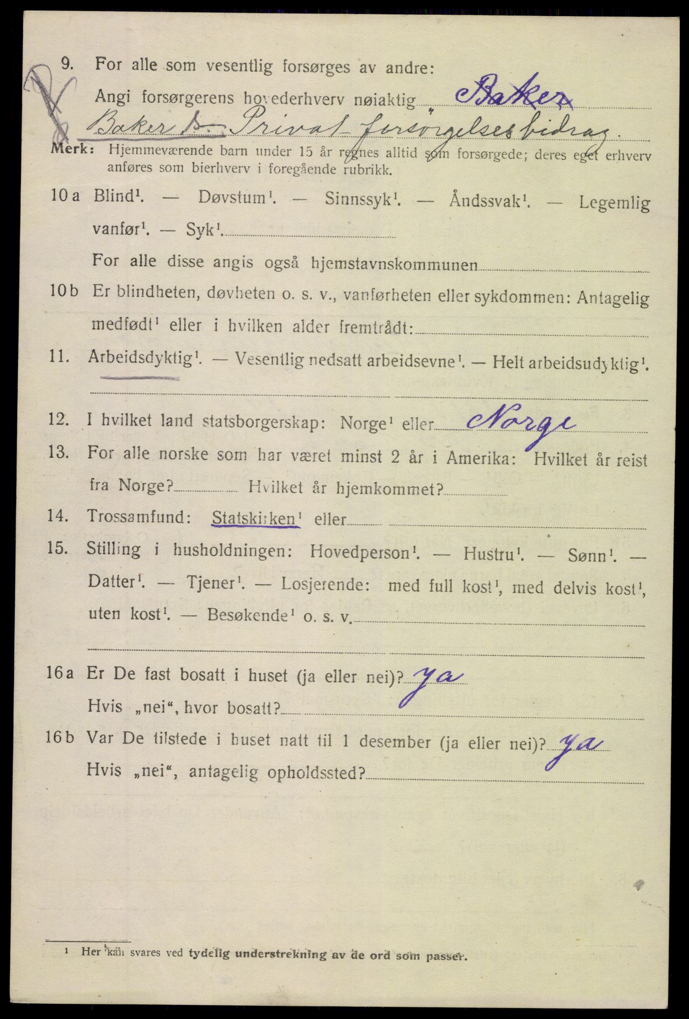 SAK, 1920 census for Lillesand, 1920, p. 2320