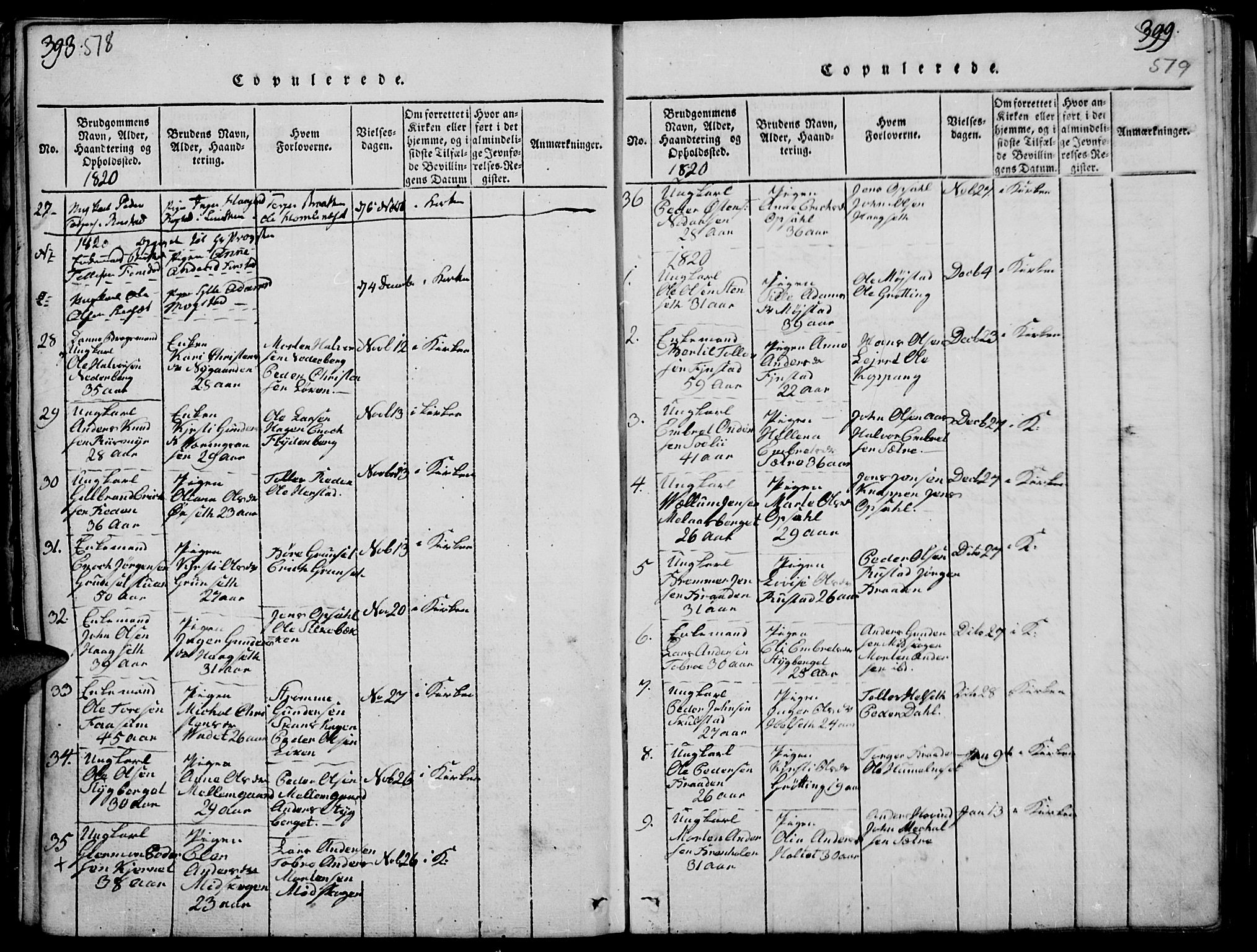 Elverum prestekontor, SAH/PREST-044/H/Ha/Haa/L0007: Parish register (official) no. 7, 1815-1830, p. 518-519