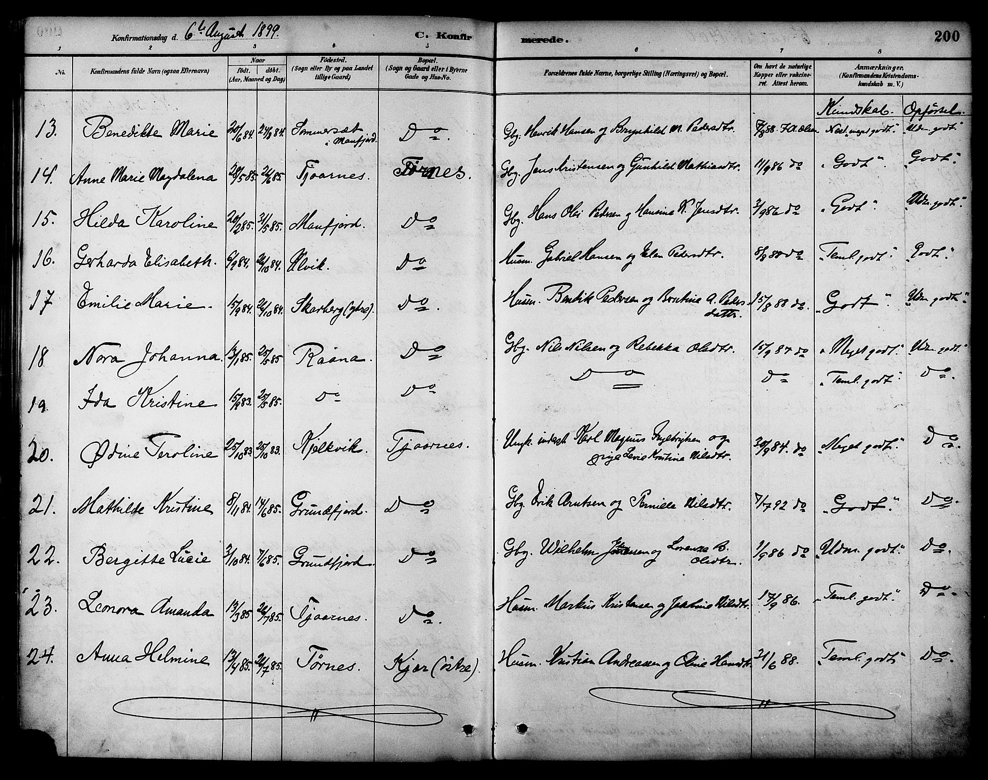 Ministerialprotokoller, klokkerbøker og fødselsregistre - Nordland, AV/SAT-A-1459/861/L0869: Parish register (official) no. 861A04, 1889-1903, p. 200