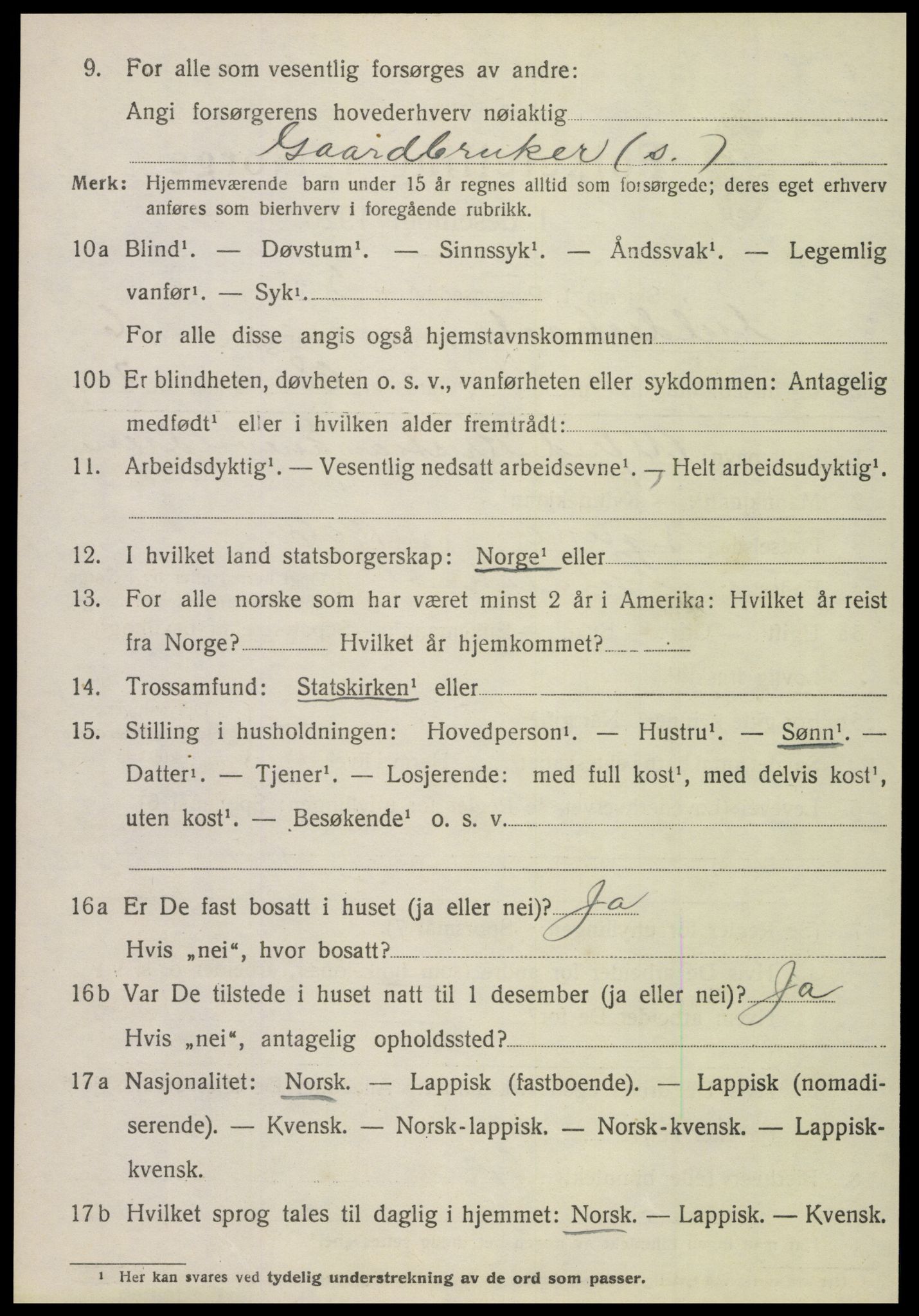 SAT, 1920 census for Gildeskål, 1920, p. 4995