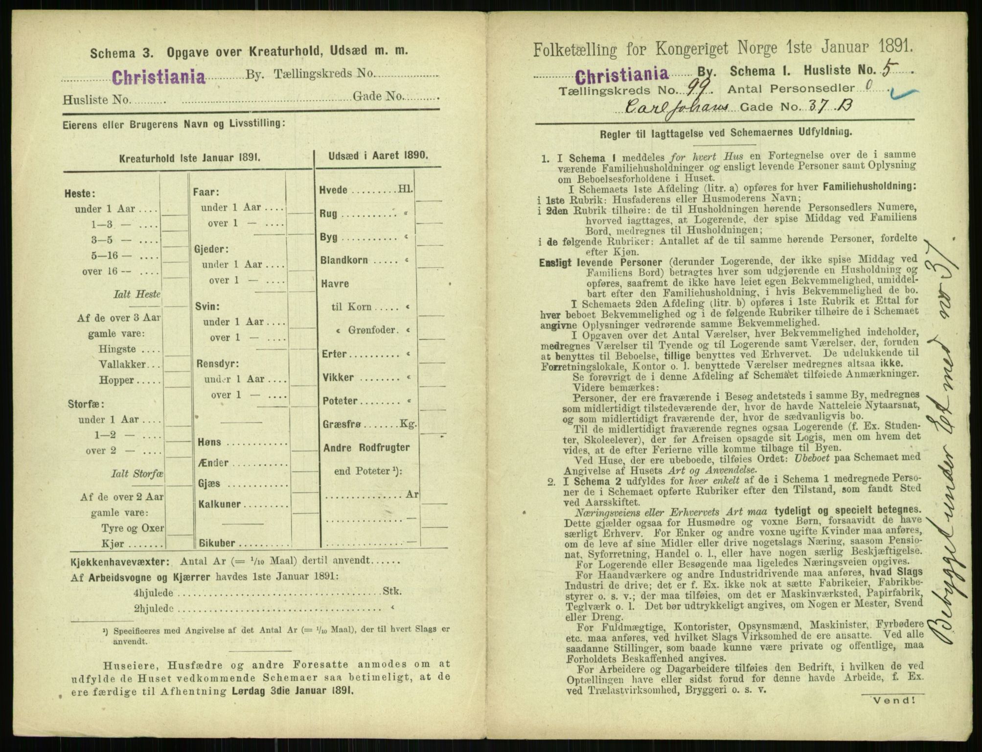 RA, 1891 census for 0301 Kristiania, 1891, p. 48523