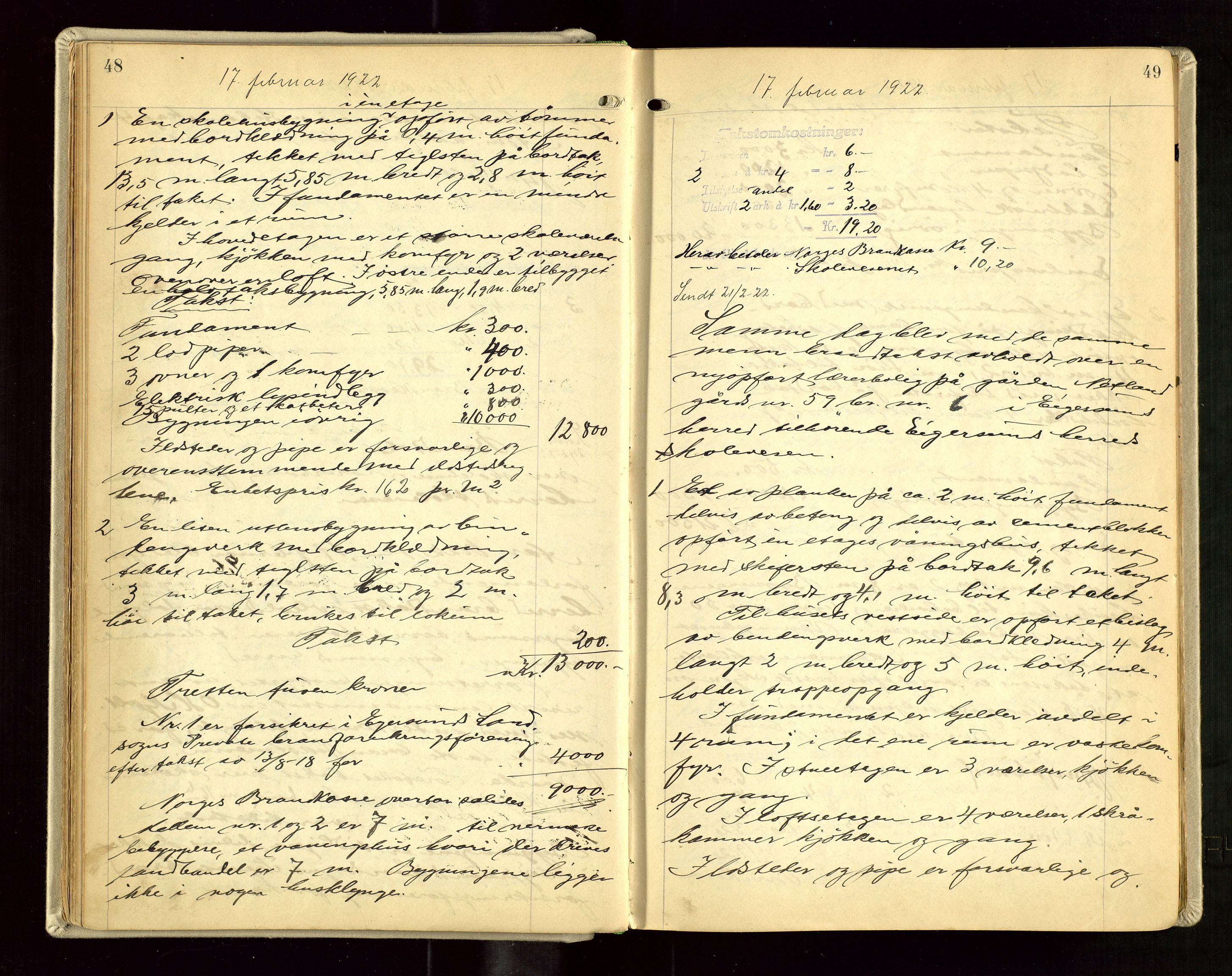 Eigersund lensmannskontor, AV/SAST-A-100171/Goa/L0005: "Branntakstprotokoll", 1921-1936, p. 48-49