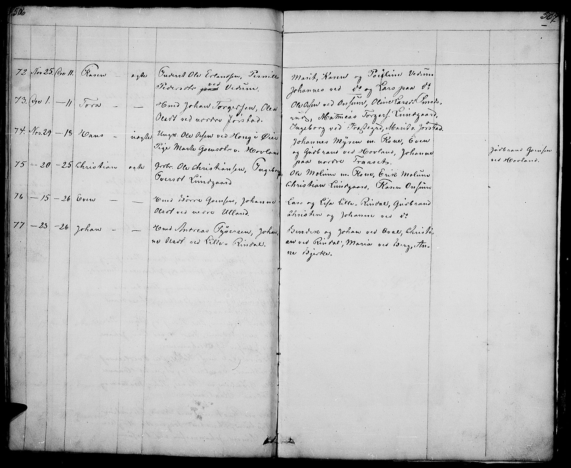 Fåberg prestekontor, SAH/PREST-086/H/Ha/Hab/L0005: Parish register (copy) no. 5, 1837-1864, p. 506-507