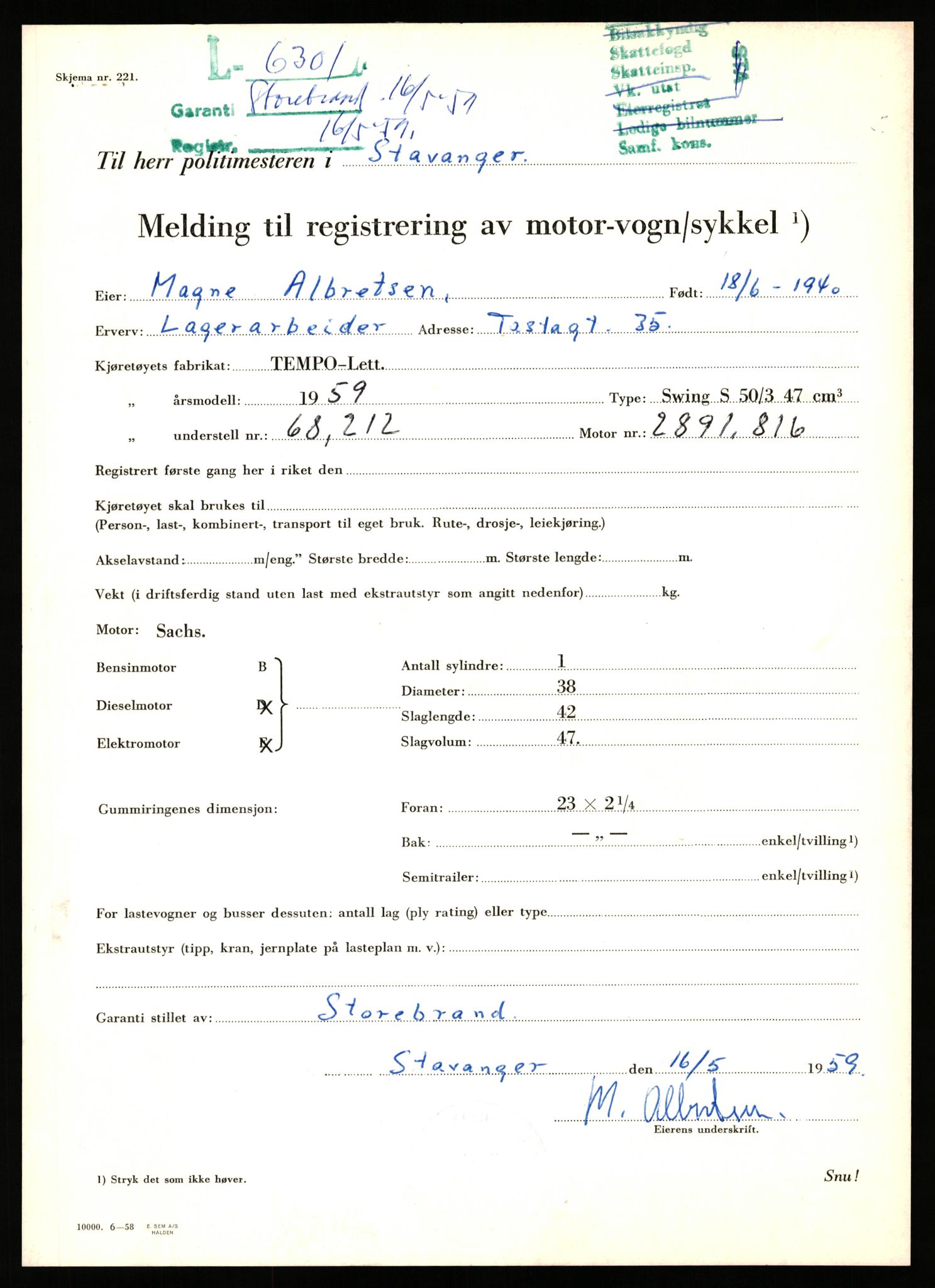 Stavanger trafikkstasjon, AV/SAST-A-101942/0/F/L0016: L-5950 - L-6499, 1930-1971, p. 1309