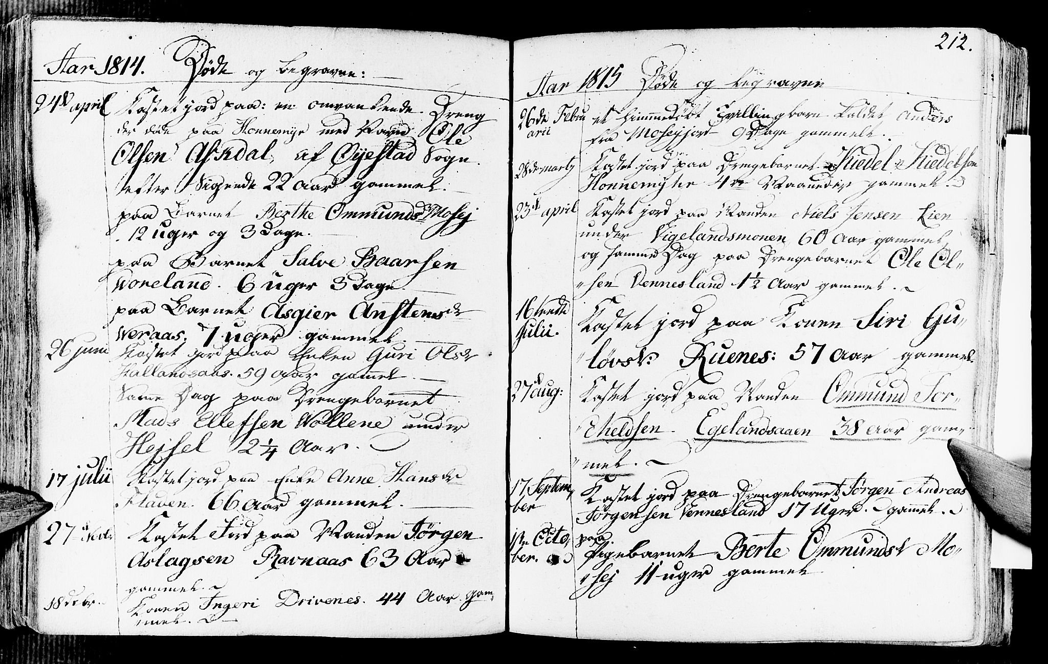 Vennesla sokneprestkontor, AV/SAK-1111-0045/Fa/Fab/L0002: Parish register (official) no. A 2, 1794-1834, p. 212