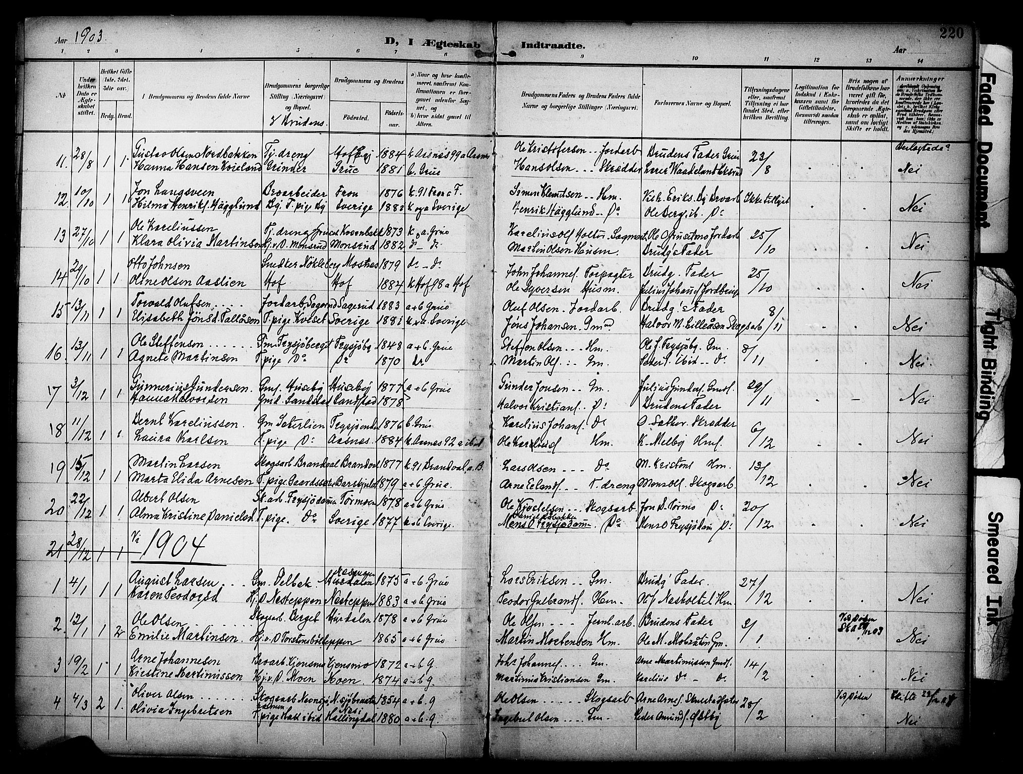 Grue prestekontor, SAH/PREST-036/H/Ha/Haa/L0013: Parish register (official) no. 13, 1898-1910, p. 220