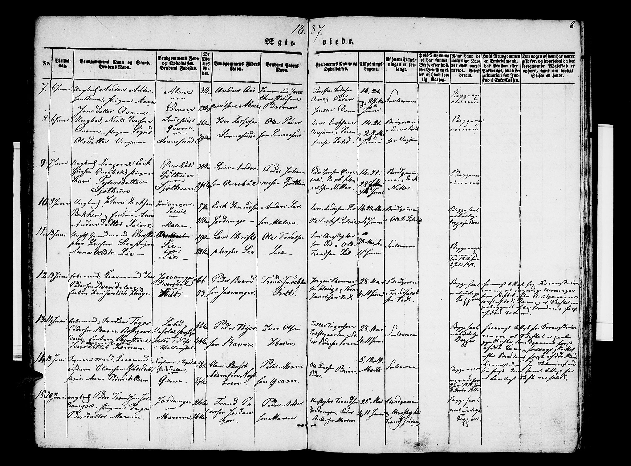 Hafslo sokneprestembete, AV/SAB-A-80301/H/Haa/Haaa/L0007: Parish register (official) no. A 7, 1834-1854, p. 8